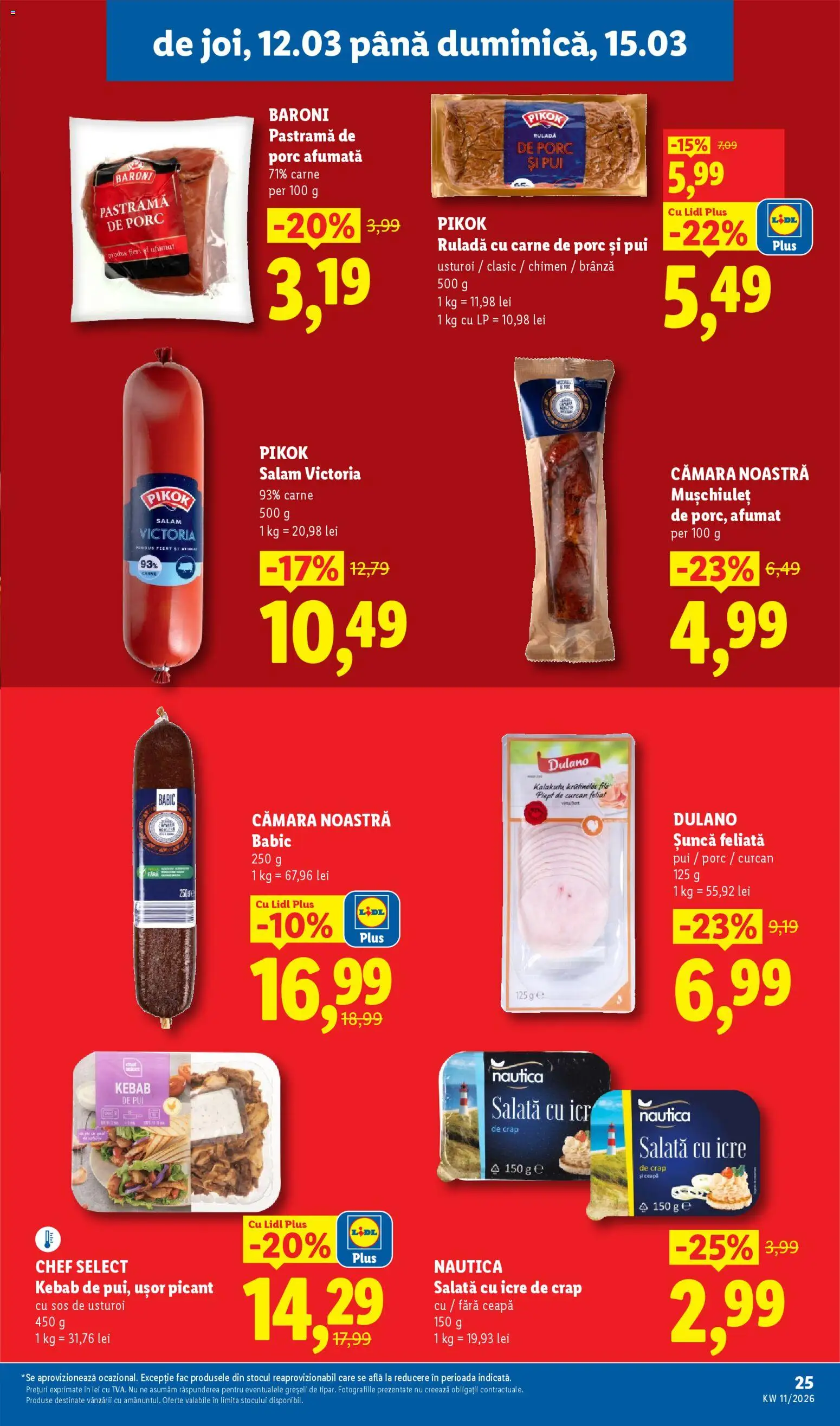 Catalog LIDL 9 - 14 Martie 2026 | Pagina 25 | Produse: Brânză, Carne De Porc, Salată cu icre, Usturoi