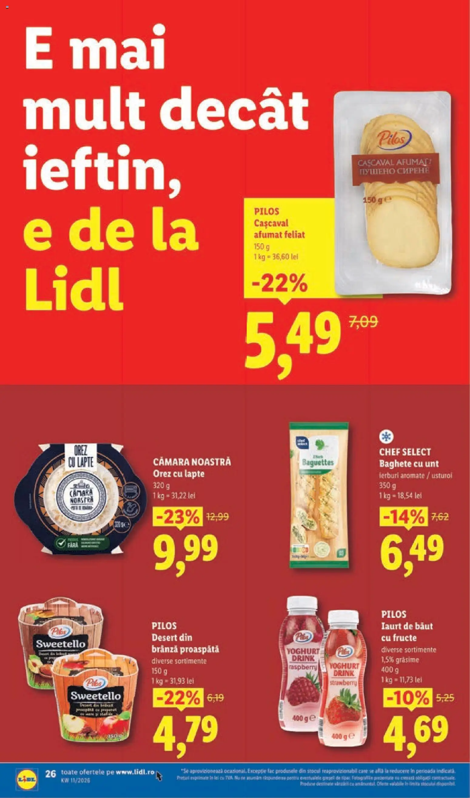 Catalog LIDL 9 - 14 Martie 2026 | Pagina 26 | Produse: Cașcaval, Lapte, Orez, Fructe