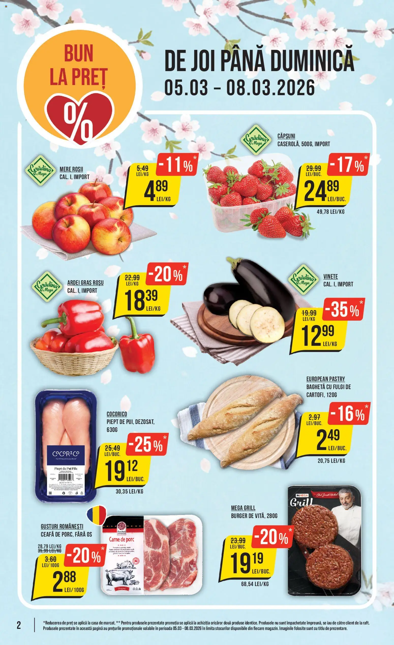 Catalog Mega Image 5 - 10 Martie 2026 | Pagina 2 | Produse: Roșii, Căpșuni, Fulgi, Burger