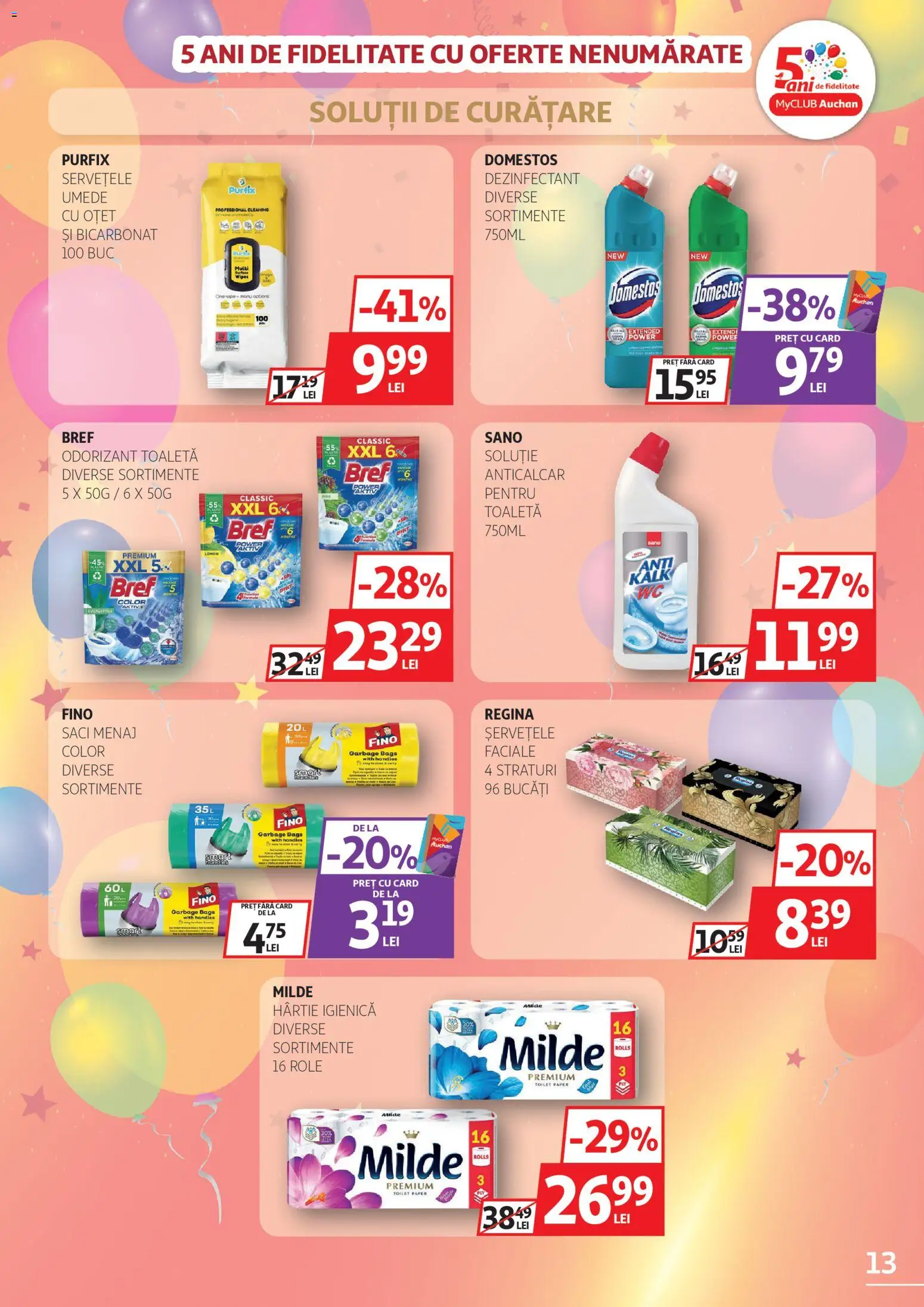 Catalog Auchan 4 - 23 Martie 2026 | Pagina 13 | Produse: Role, Toaletă, Oțet, Odorizant toaletă