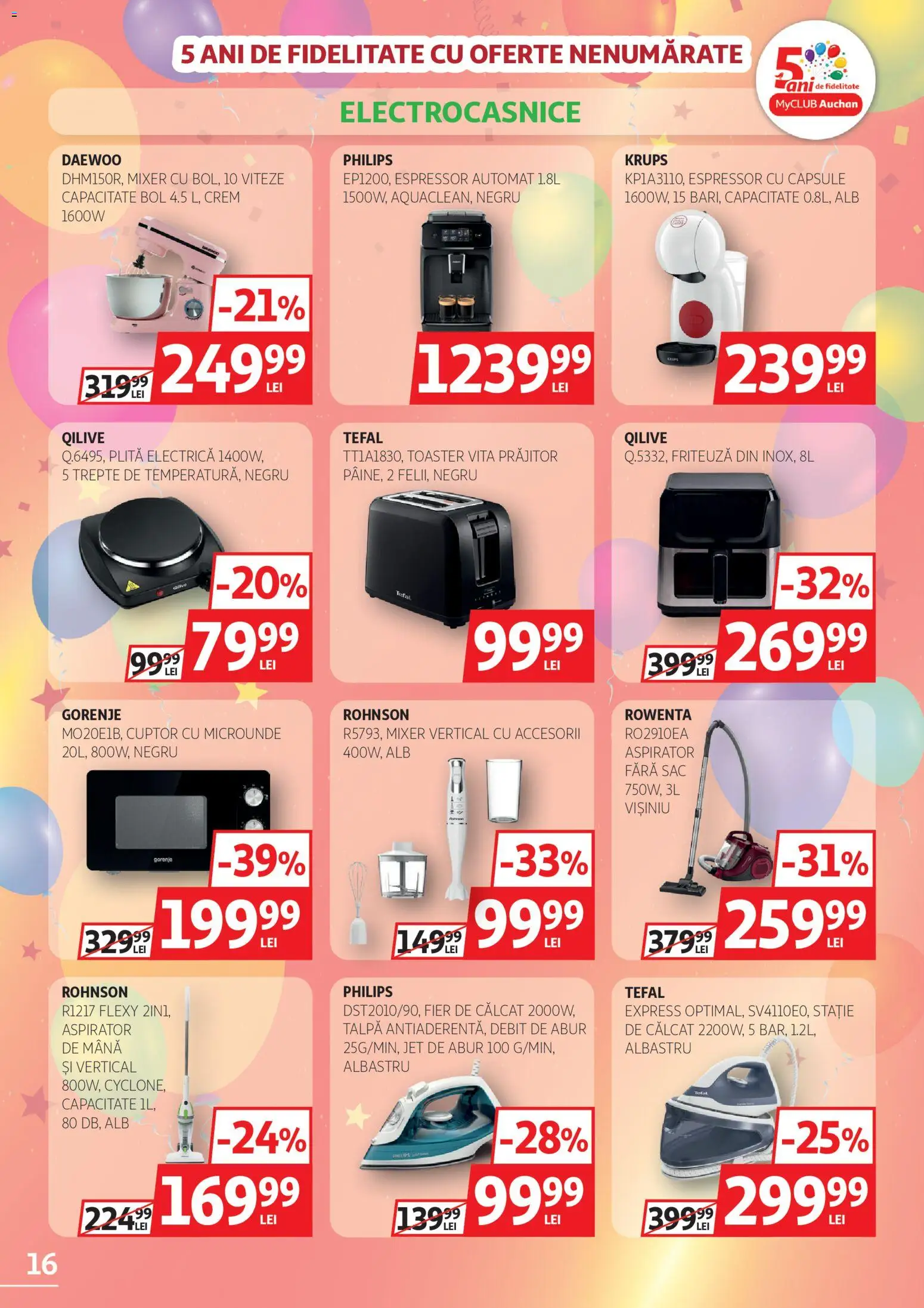 Catalog Auchan 4 - 23 Martie 2026 | Pagina 16 | Produse: Plită, Aspirator, Mixer, Friteuză