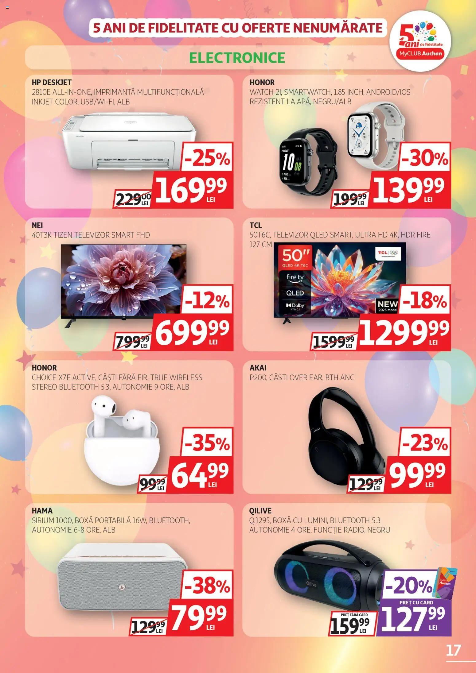 Catalog Auchan 4 - 23 Martie 2026 | Pagina 17 | Produse: Imprimantă, Televizor, Căști, Boxă portabilă