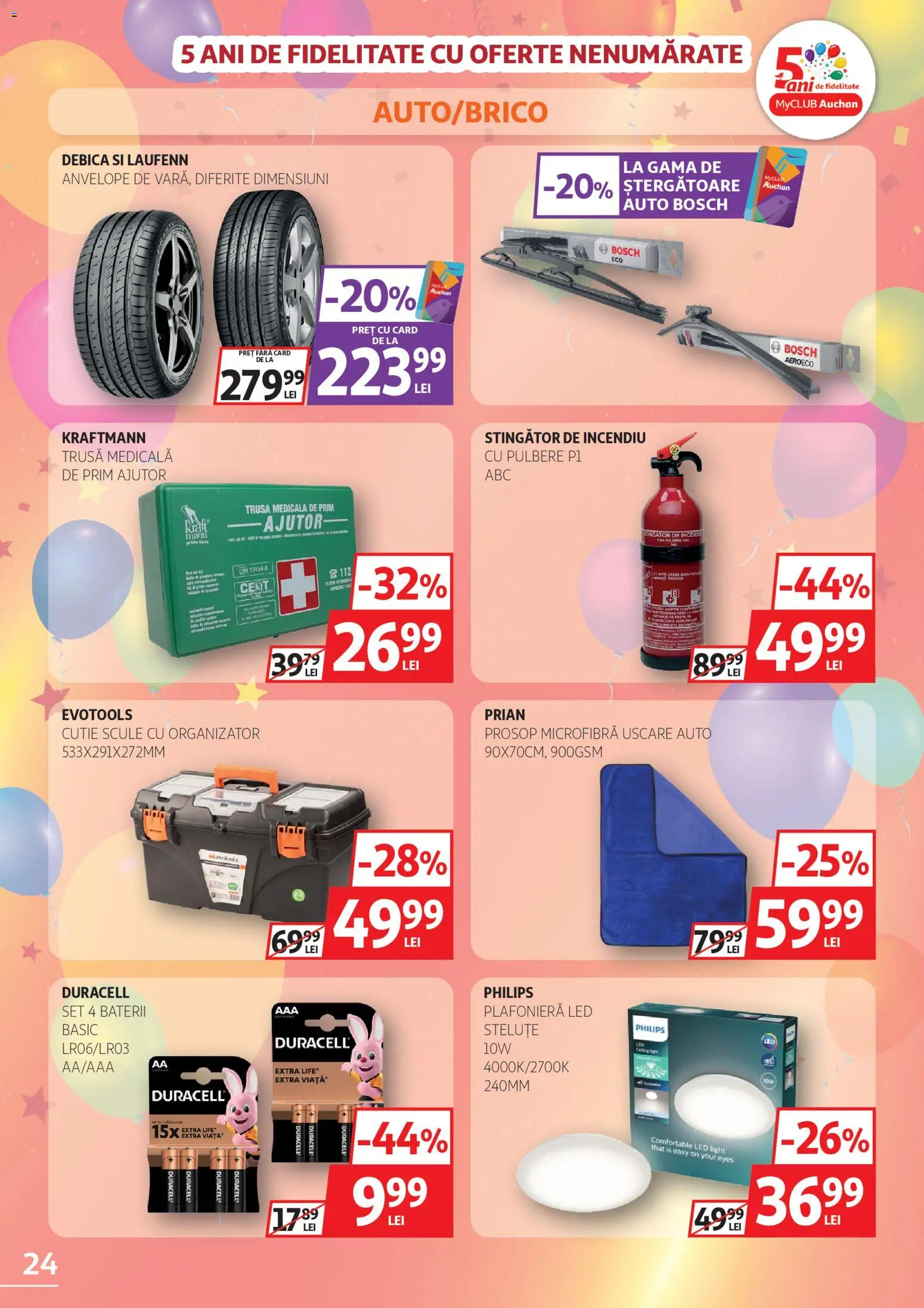 Catalog Auchan 4 - 23 Martie 2026 | Pagina 24 | Produse: Plafonieră, Babak, Cutie, Baterii