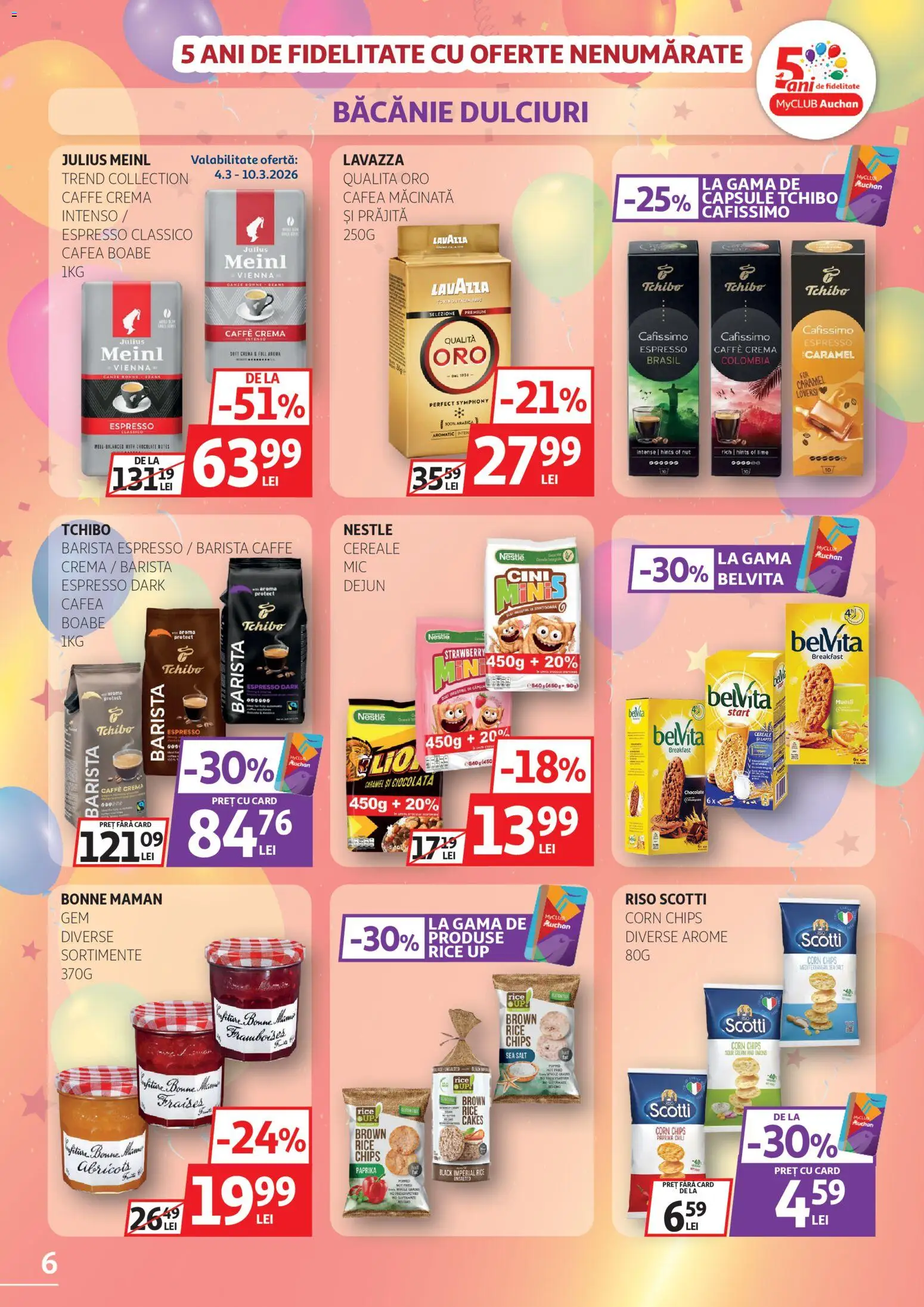 Catalog Auchan 4 - 23 Martie 2026 | Pagina 6 | Produse: Lime, Cafea, Ciocolată, Cereale