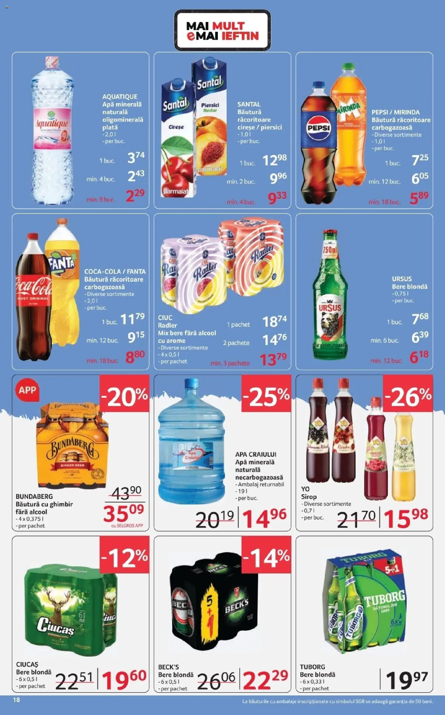 Catalog Selgros 6 - 18 Martie 2026 | Pagina 18 | Produse: Yazı tahtası kalemi, Bere, Sirop, Apă