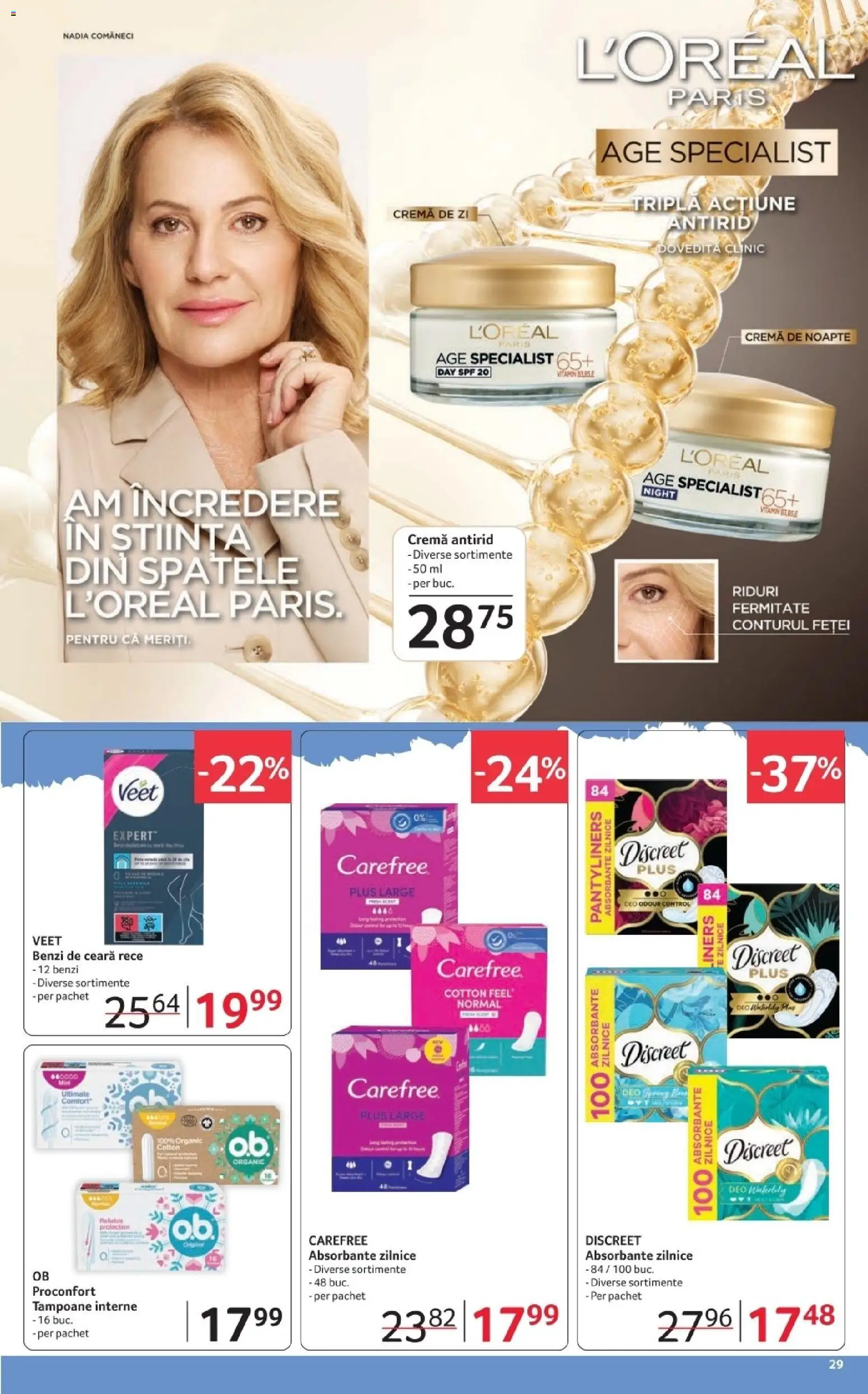 Catalog Selgros 6 - 18 Martie 2026 | Pagina 29 | Produse: Cremă de noapte, Cremă, Absorbante, Tampoane