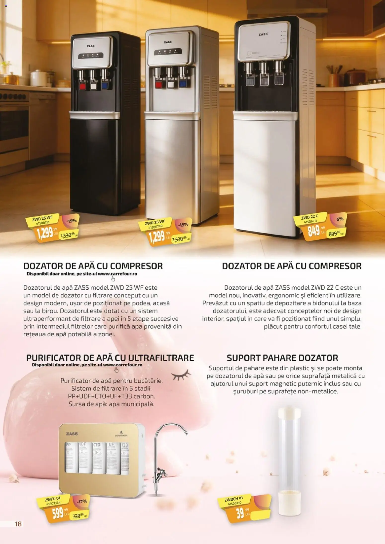 Catalog Carrefour 27 Februarie - 15 Aprilie 2026 | Pagina 18 | Produse: Suport magnetic, Pahare, Apă