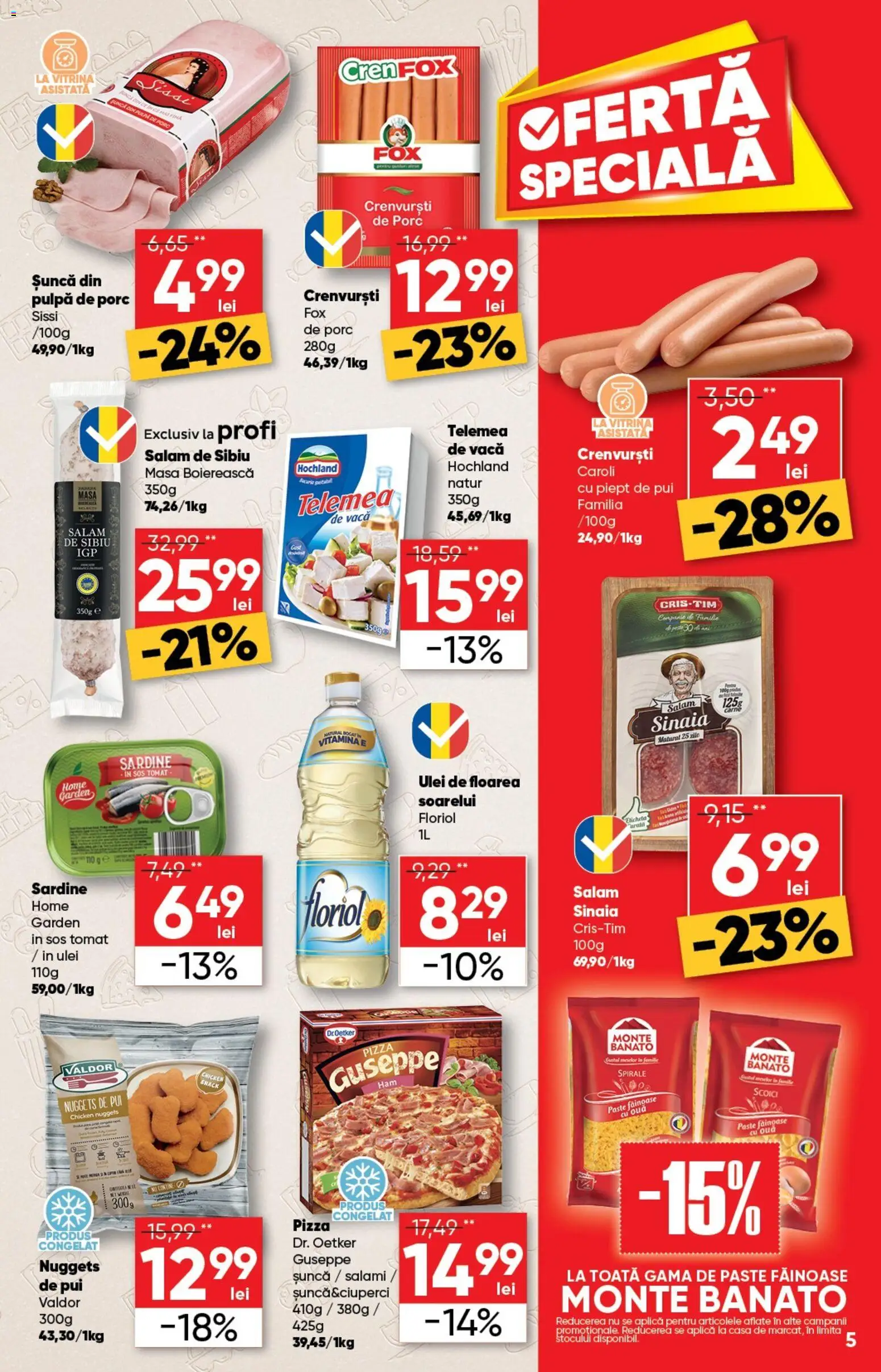 Catalog Profi 4 - 16 Martie 2026 | Pagina 5 | Produse: Hacıyatmaz Kedi Oyuncağı, Crenvurști, Ulei, Pizza