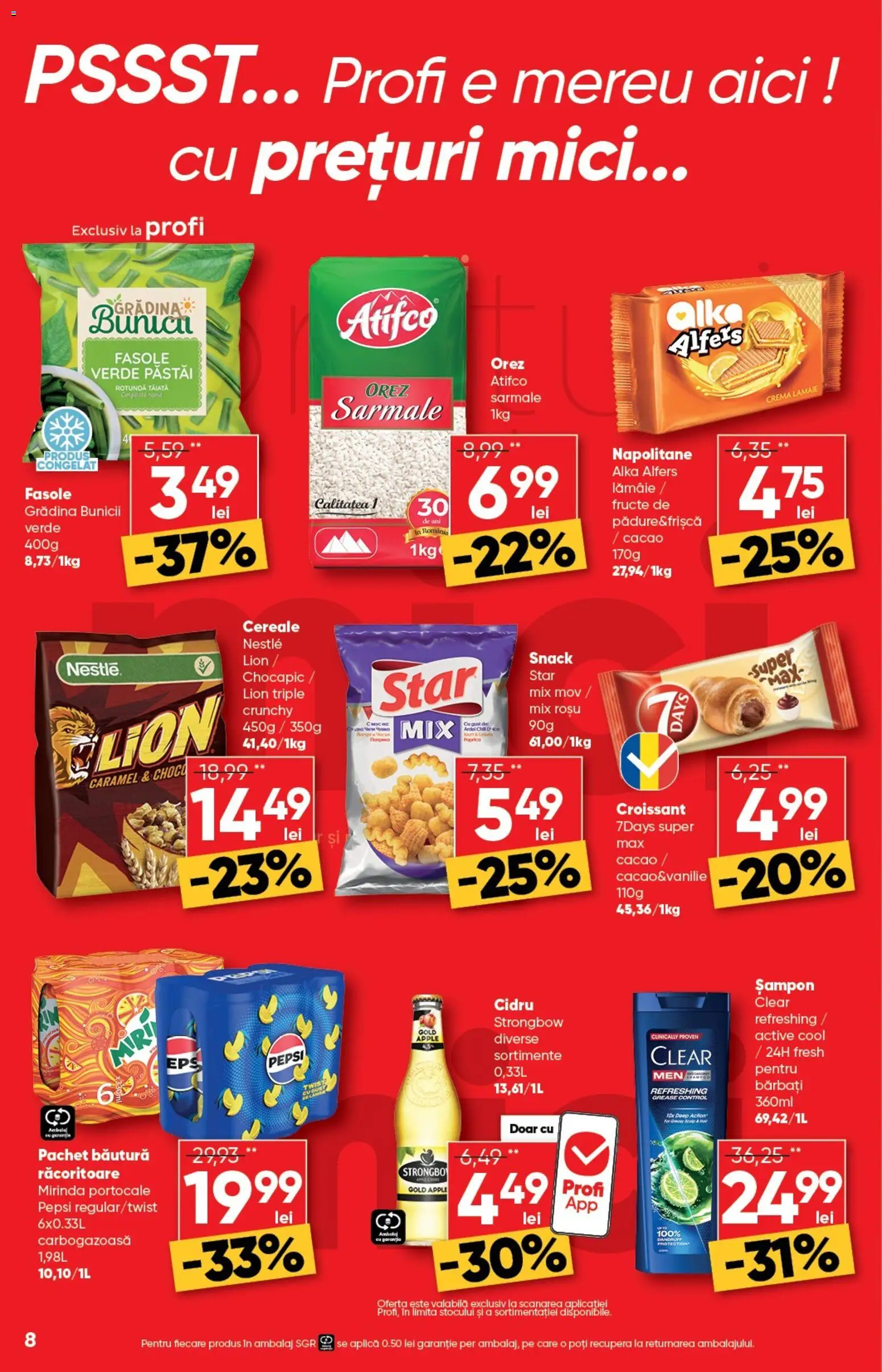 Catalog Profi 4 - 16 Martie 2026 | Pagina 8 | Produse: Napolitane, Fasole verde, Cereale, Lămâie