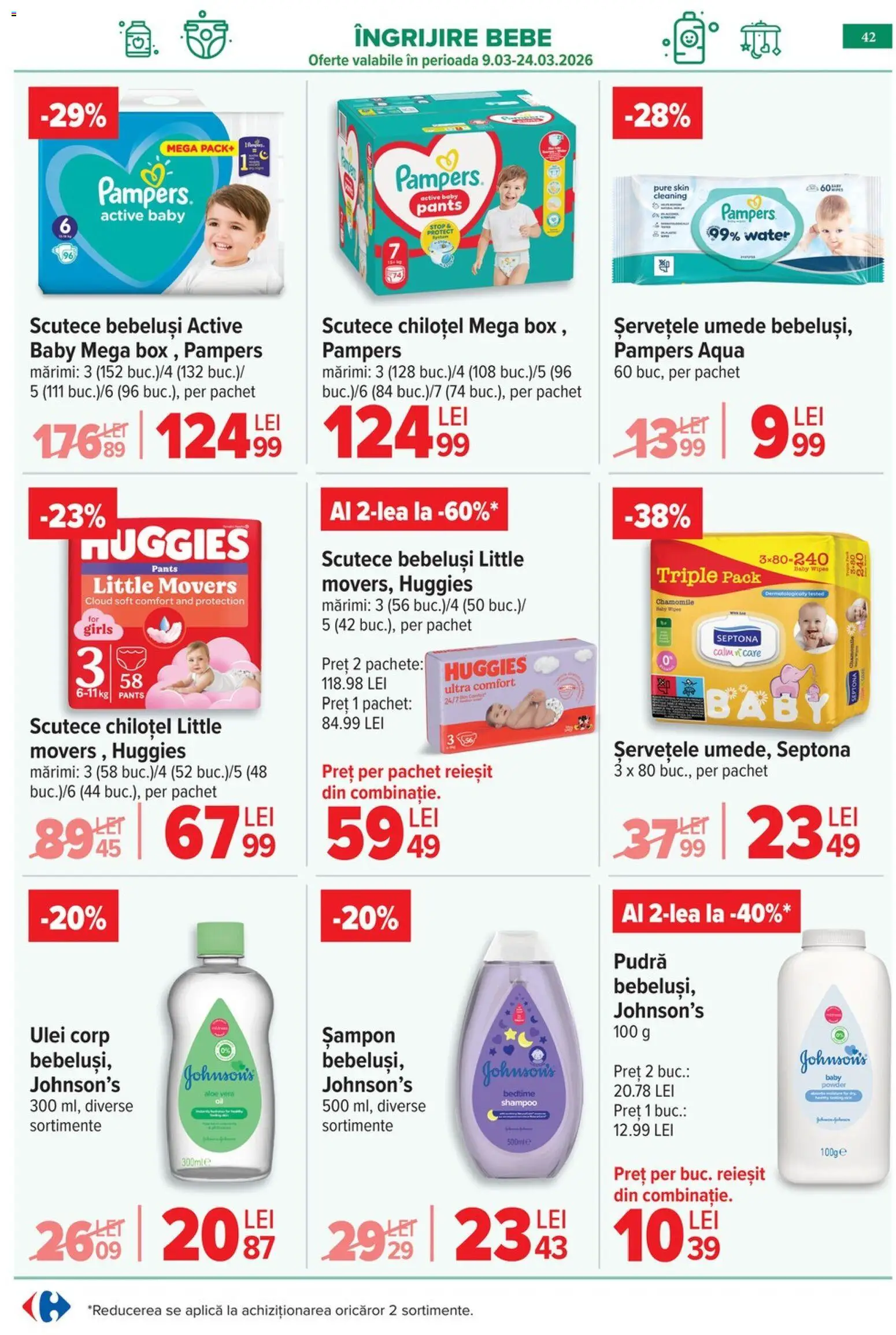 Catalog Carrefour 9 - 16 Martie 2026 | Pagina 45 | Produse: Aloe vera, Pudră, Șampon, Scutece