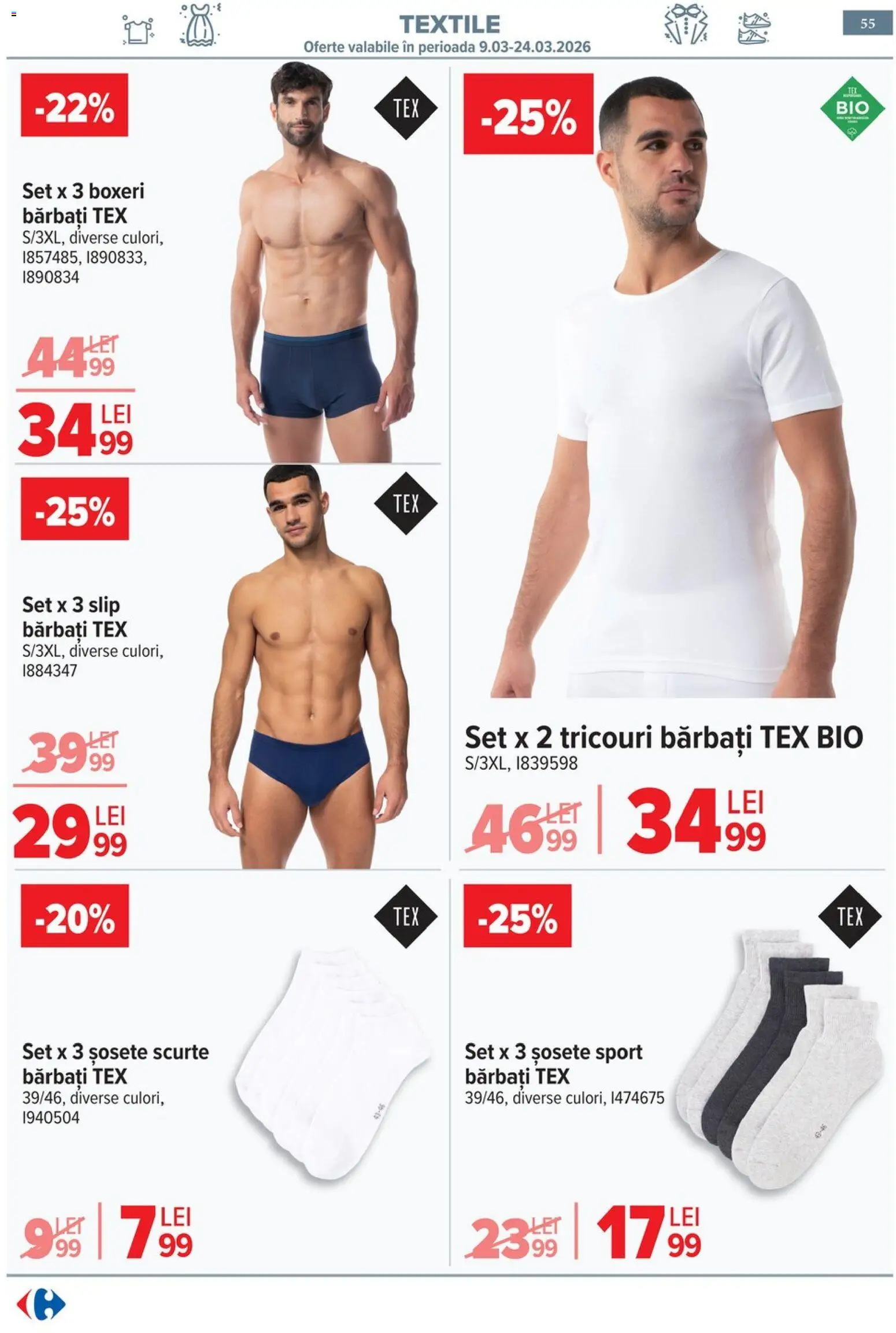 Catalog Carrefour 9 - 16 Martie 2026 | Pagina 58 | Produse: Şerit ödül, Șosete, Slip, Boxeri