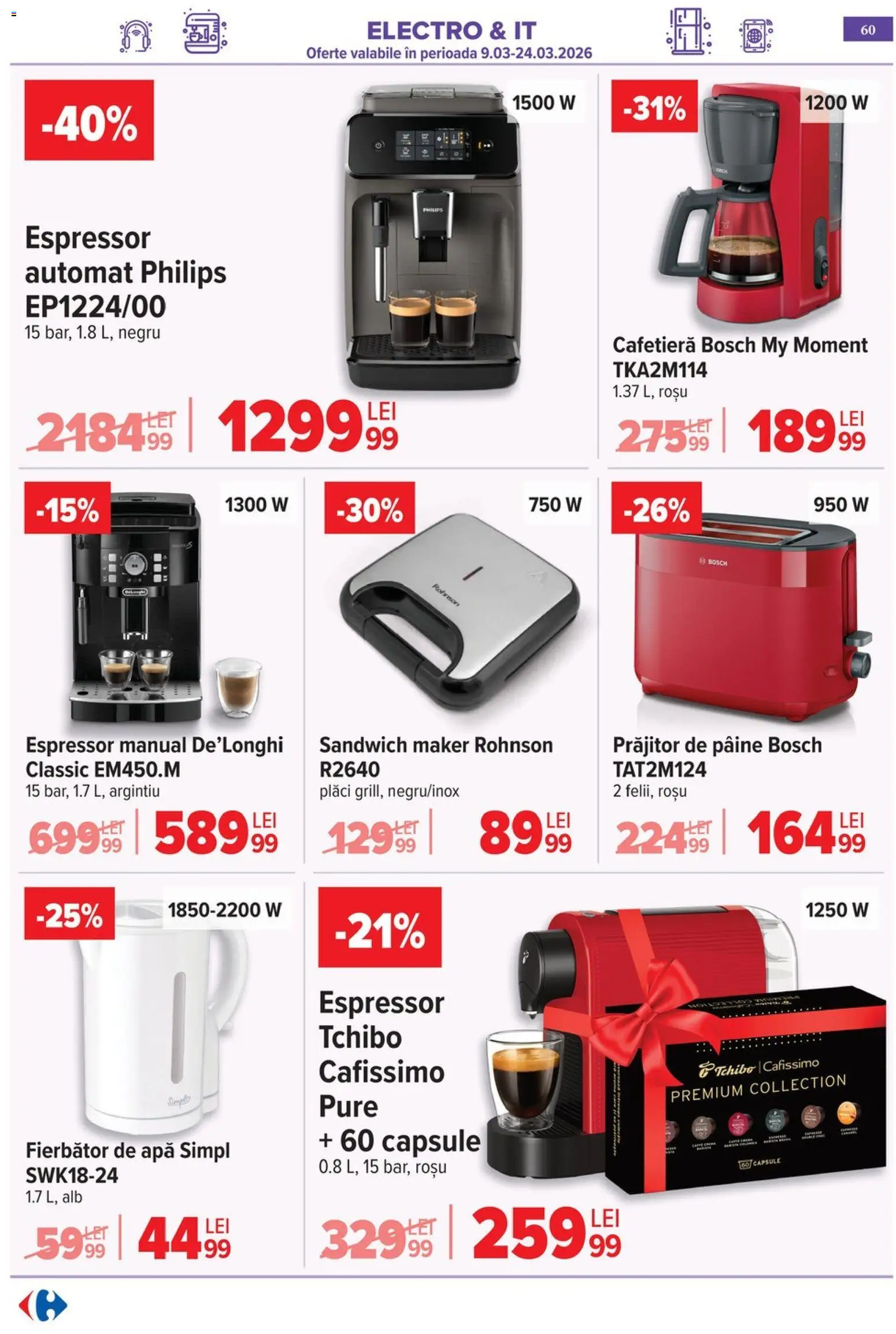 Catalog Carrefour 9 - 16 Martie 2026 | Pagina 63 | Produse: Espressor, Enginar, Pâine, Apă