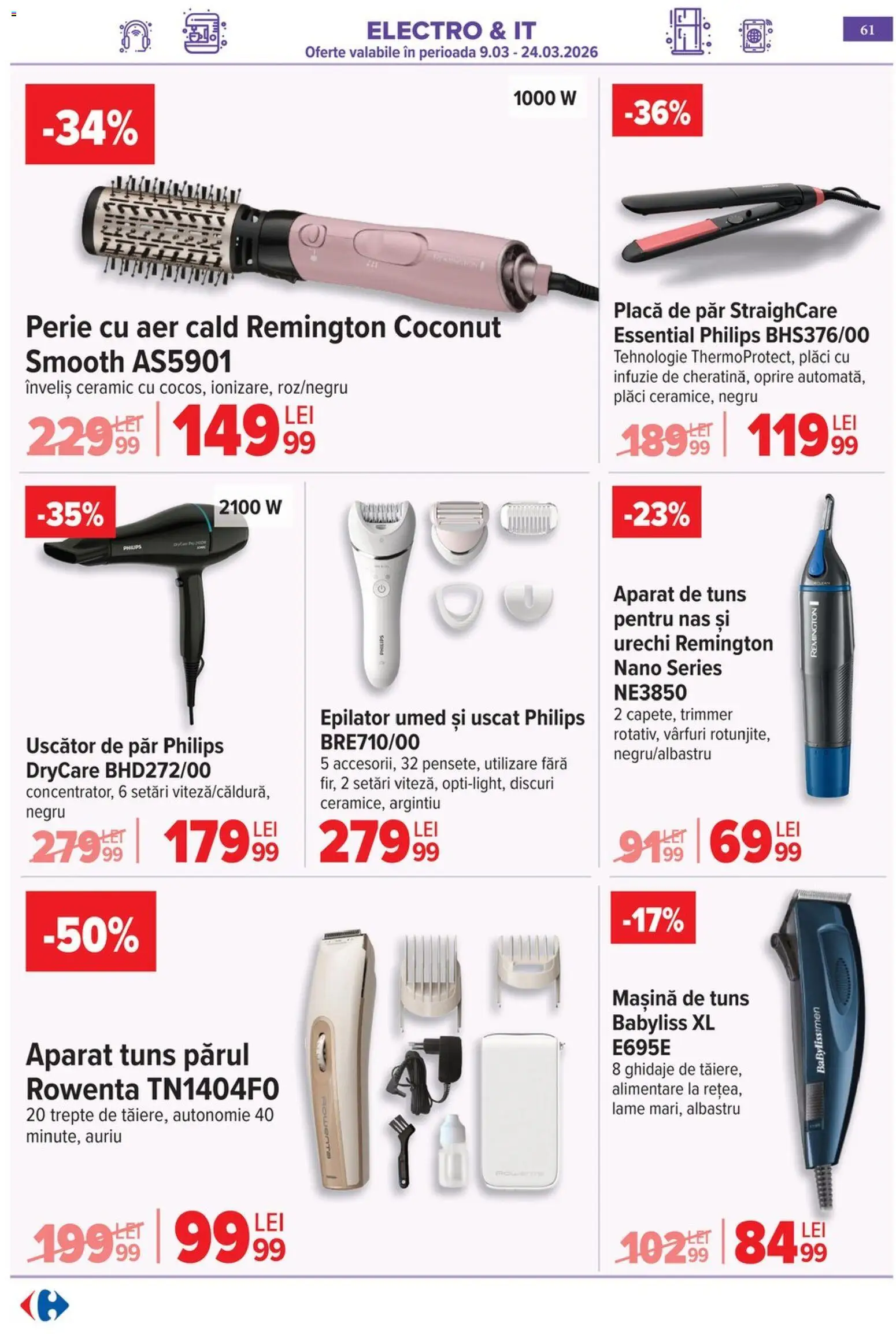 Catalog Carrefour 9 - 16 Martie 2026 | Pagina 64 | Produse: Enginar, Uscător, Epilator, Uscător De Păr