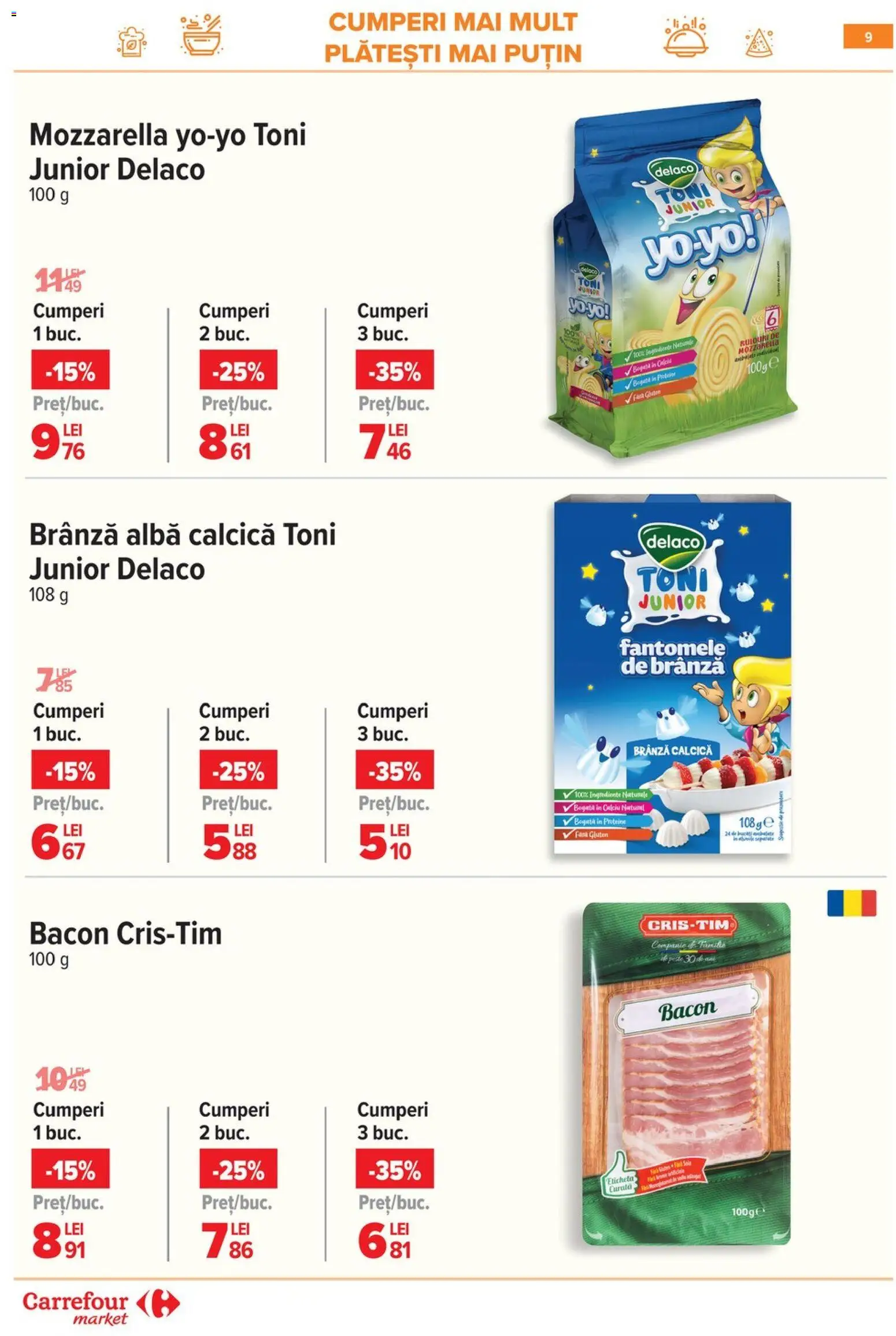 Catalog Carrefour 9 - 16 Martie 2026 | Pagina 12 | Produse: Light Kedi Konservesi, Masaüstü kılıfı, Bacon, Mozzarella