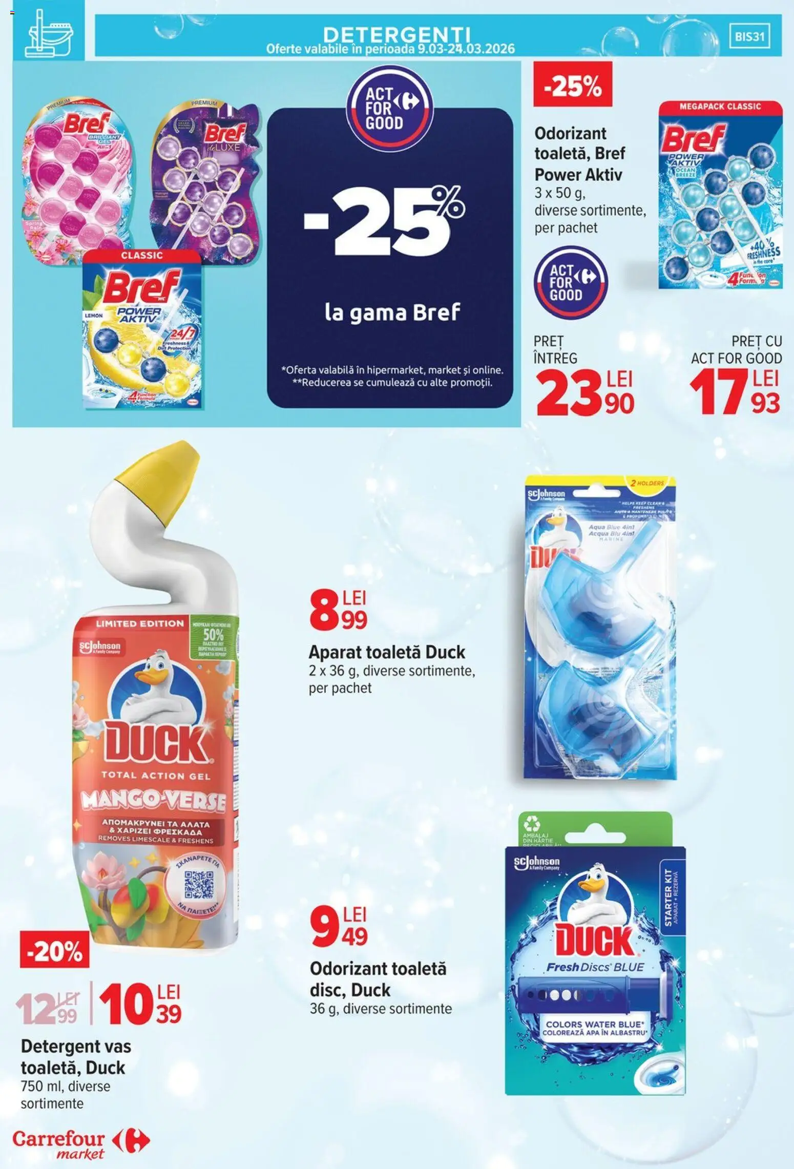 Catalog Carrefour 9 - 16 Martie 2026 | Pagina 37 | Produse: Toaletă, Detergent, Odorizant toaletă, Apă