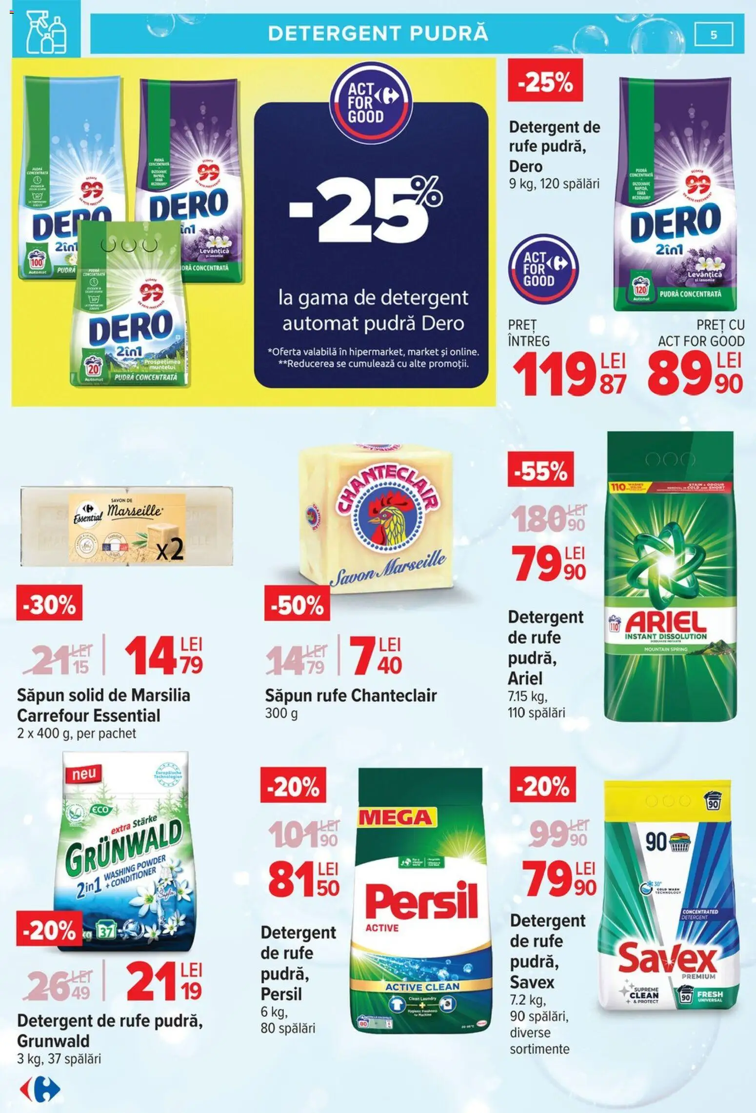 Catalog Carrefour 9 - 23 Martie 2026 | Pagina 5 | Produse: Săpun solid, Pomelo, Săpun, Detergent