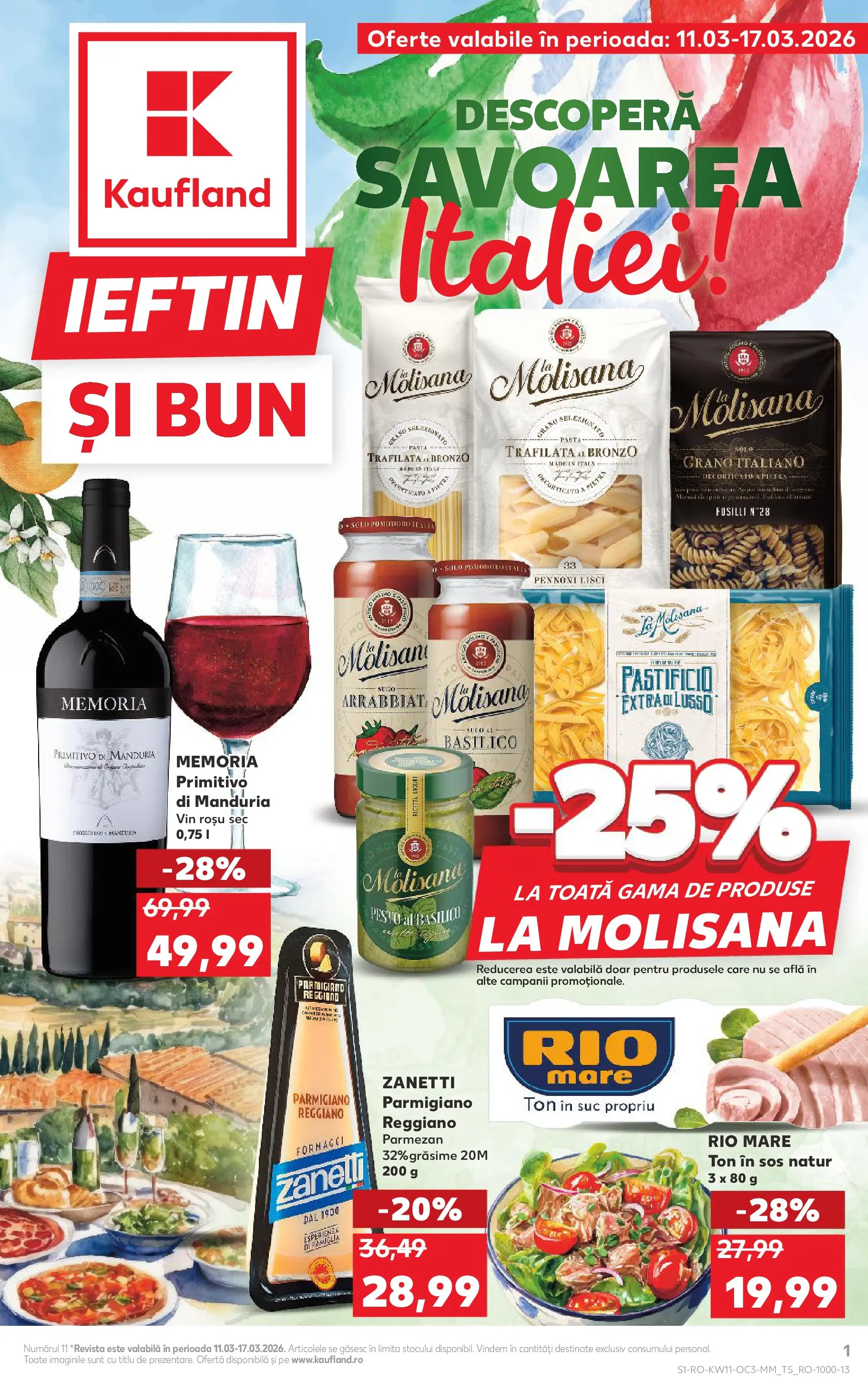Catalog Kaufland 11 - 16 Martie 2026 | Pagina 1 | Produse: Suc, Vin, Sos, Parmezan
