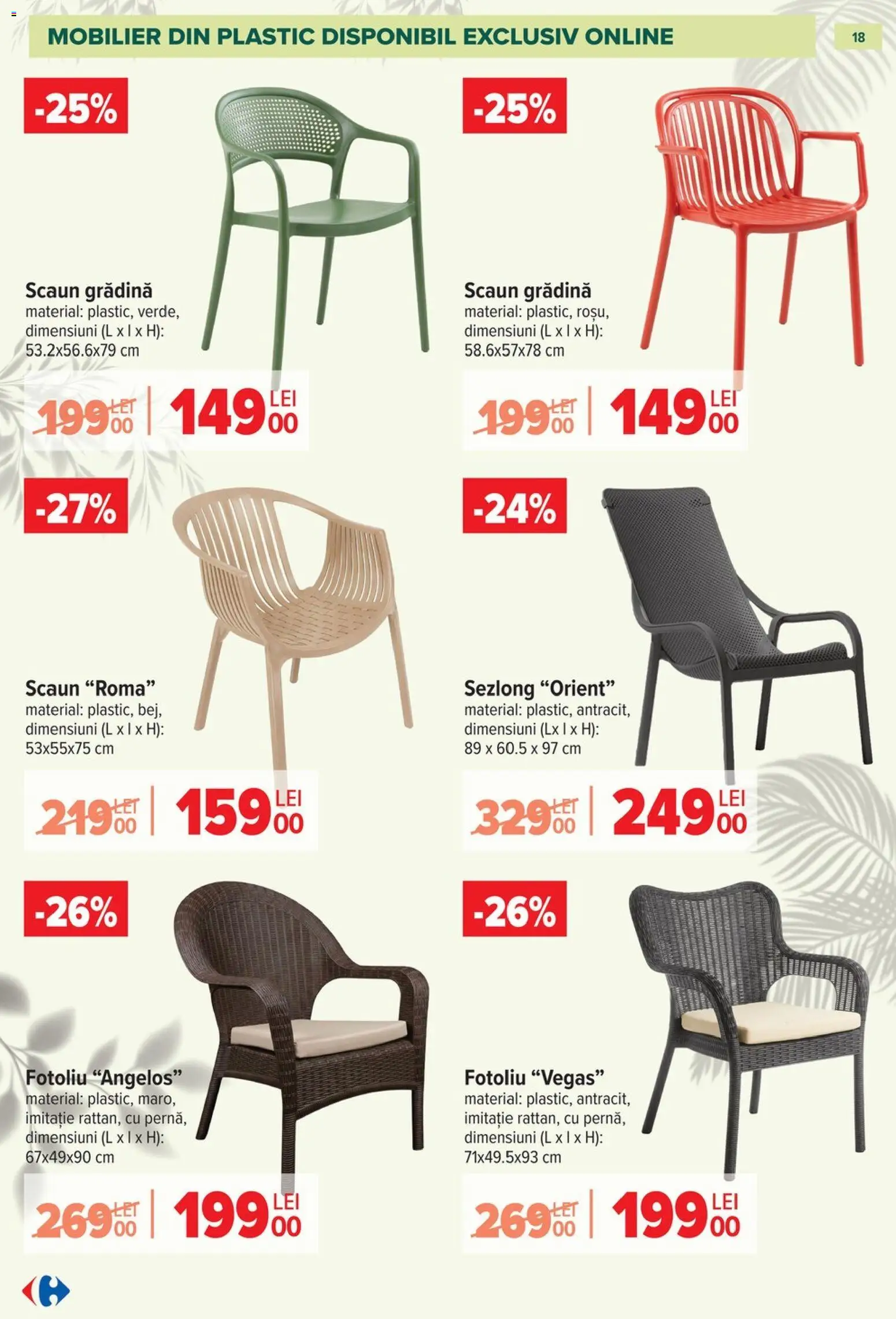 Catalog Carrefour 11 Martie - 11 Mai 2026 | Pagina 18 | Produse: Fotoliu, Șezlong, Scaun