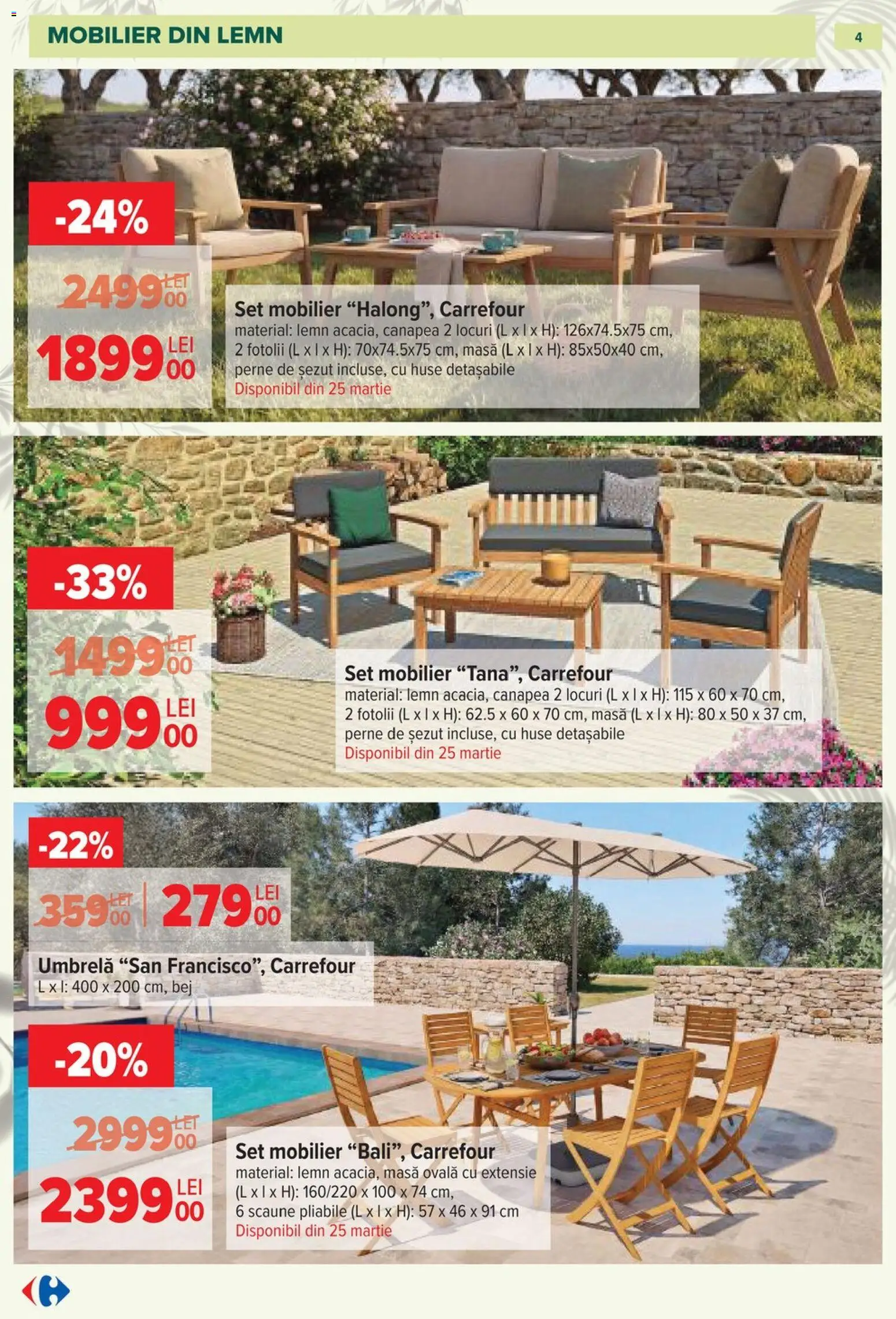 Catalog Carrefour 11 Martie - 11 Mai 2026 | Pagina 4 | Produse: Umbrelă, Canapea, Masă