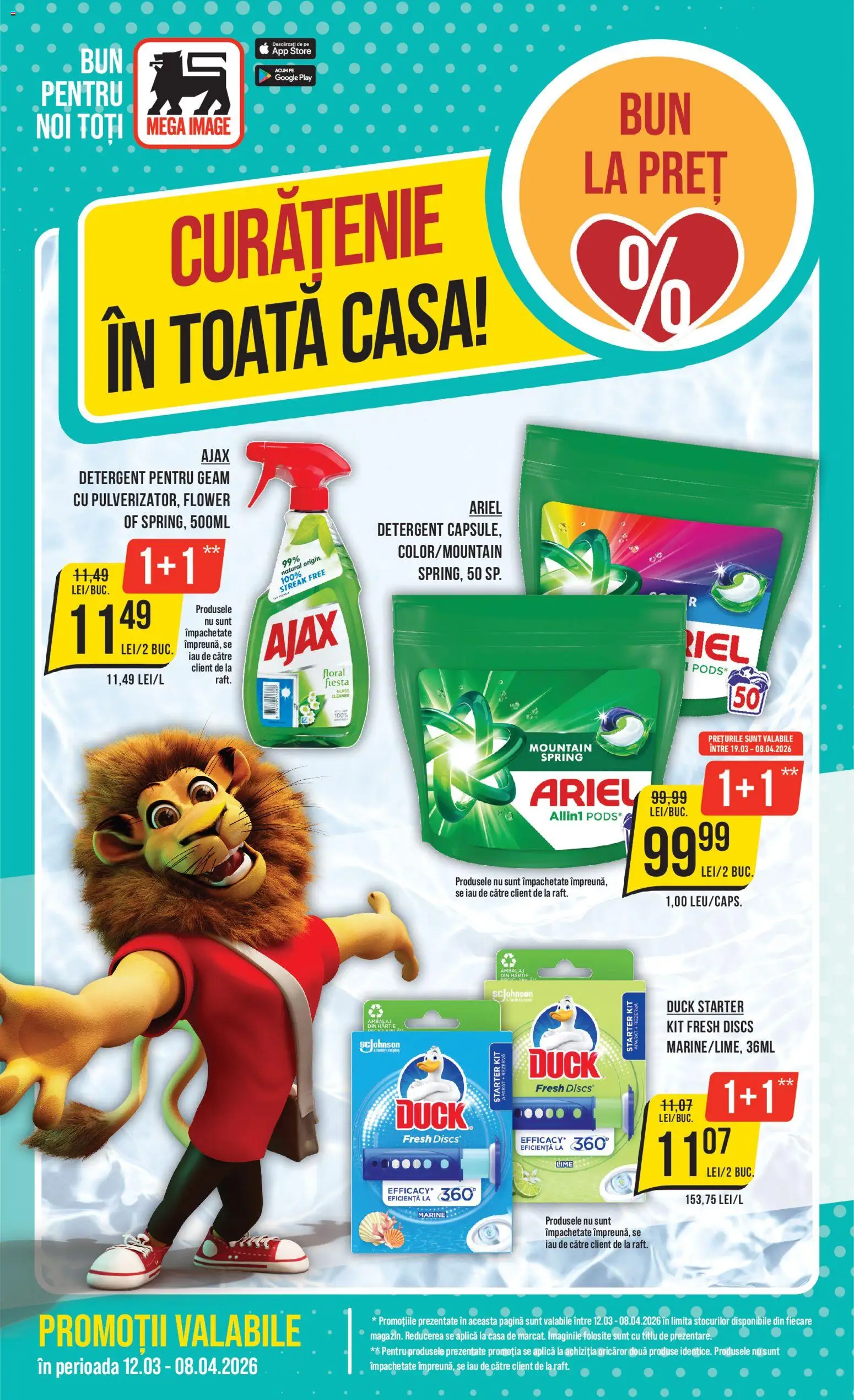 Catalog Mega Image 12 Martie - 7 Aprilie 2026 | Pagina 1 | Produse: Lime, Detergent