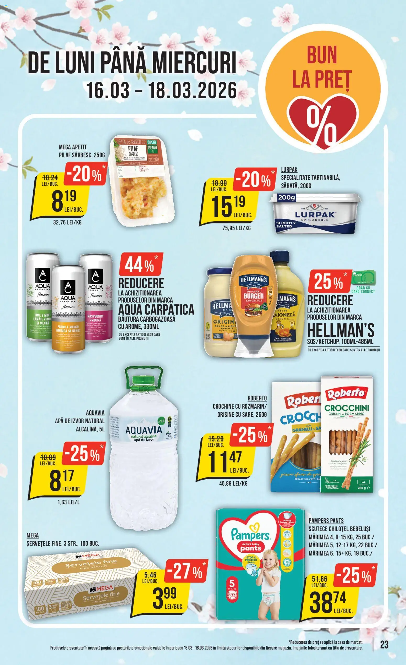 Catalog Mega Image 12 - 17 Martie 2026 | Pagina 23 | Produse: Piersică, Zmeură, Burger, Scutece