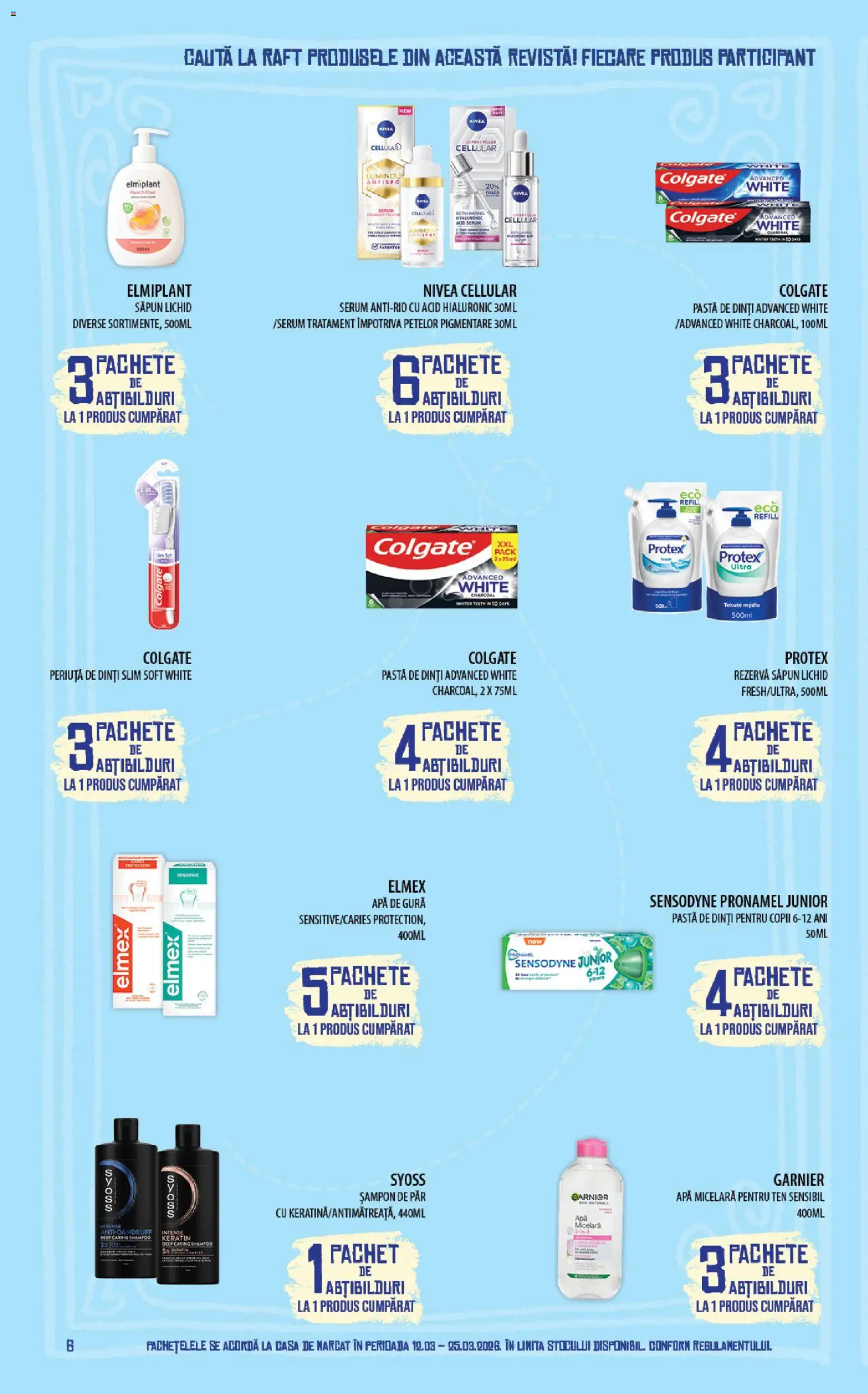 Catalog Mega Image 12 - 24 Martie 2026 | Pagina 6 | Produse: Săpun, Pastă de dinți, Apă de gură, Apă