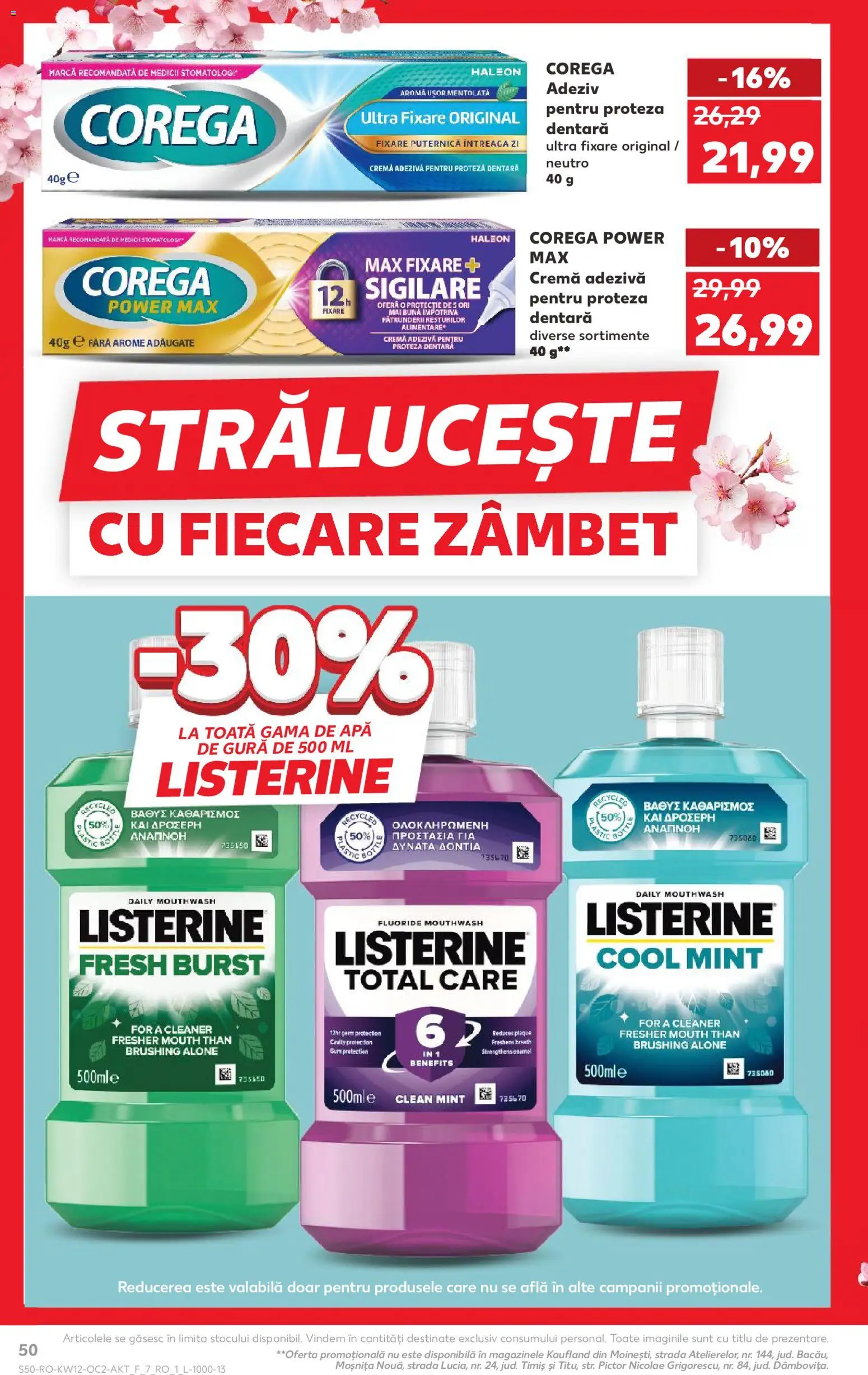 Catalog Kaufland 18 - 23 Martie 2026 | Pagina 50 | Produse: Cremă, Apă de gură, Adeziv, Apă