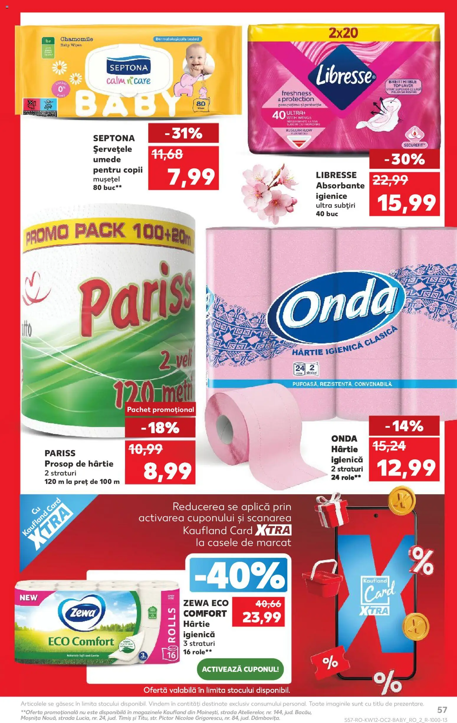 Catalog Kaufland 18 - 23 Martie 2026 | Pagina 57 | Produse: Top, Role, Șervețele umede, Absorbante