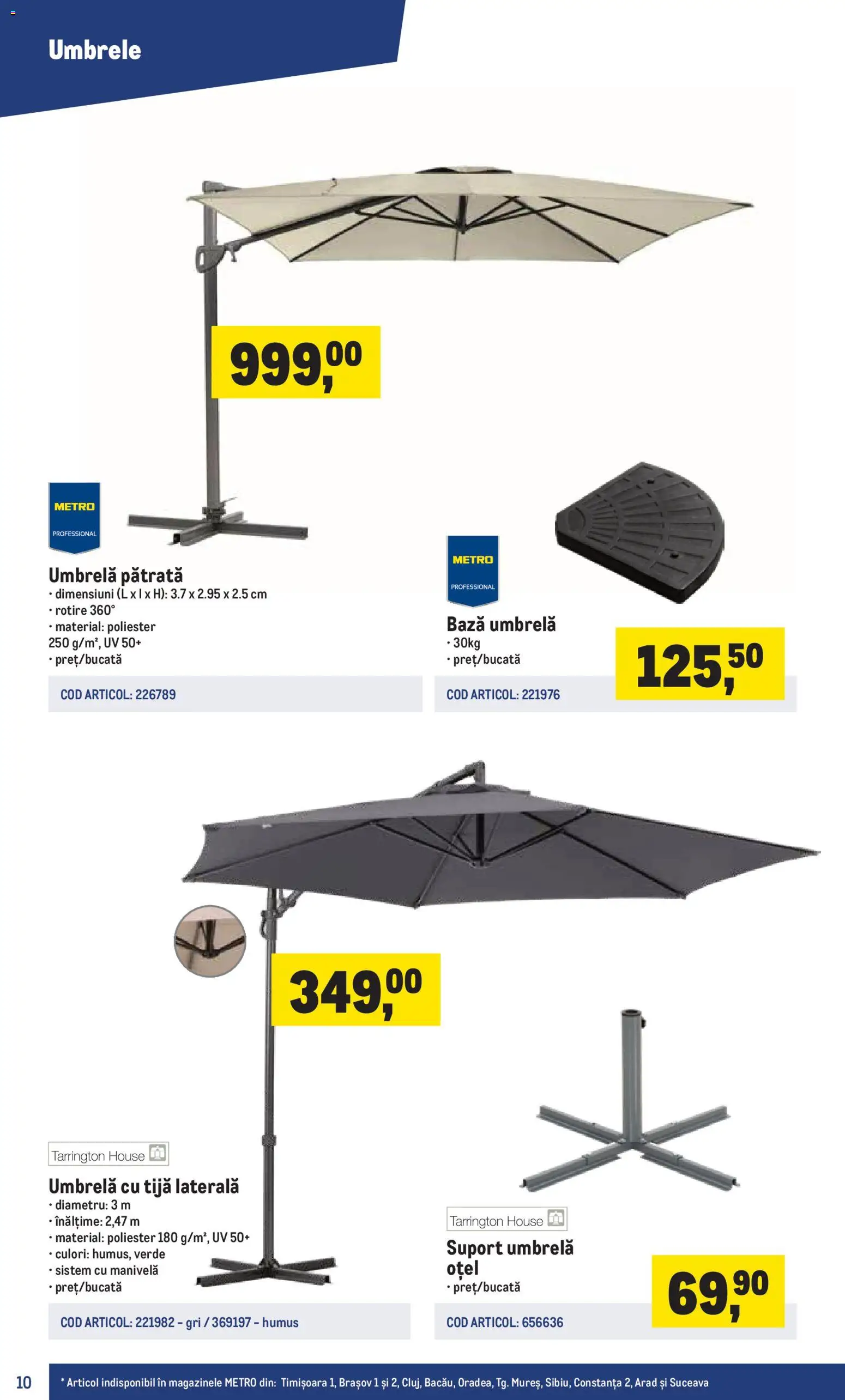Catalog METRO 16 Martie - 29 Iunie 2026 | Pagina 10 | Produse: Umbrelă, Humus