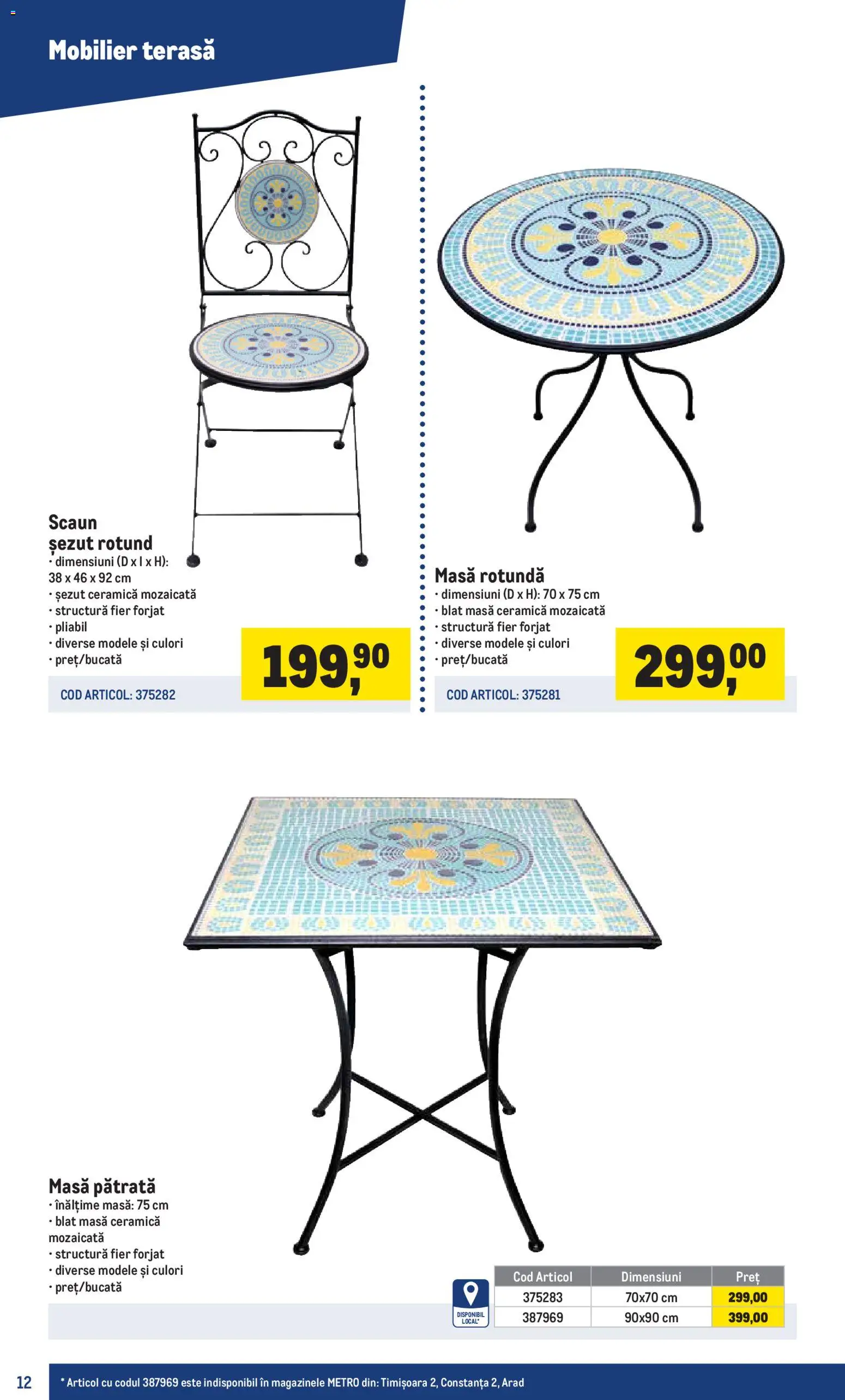 Catalog METRO 16 Martie - 29 Iunie 2026 | Pagina 12 | Produse: Masă, Scaun