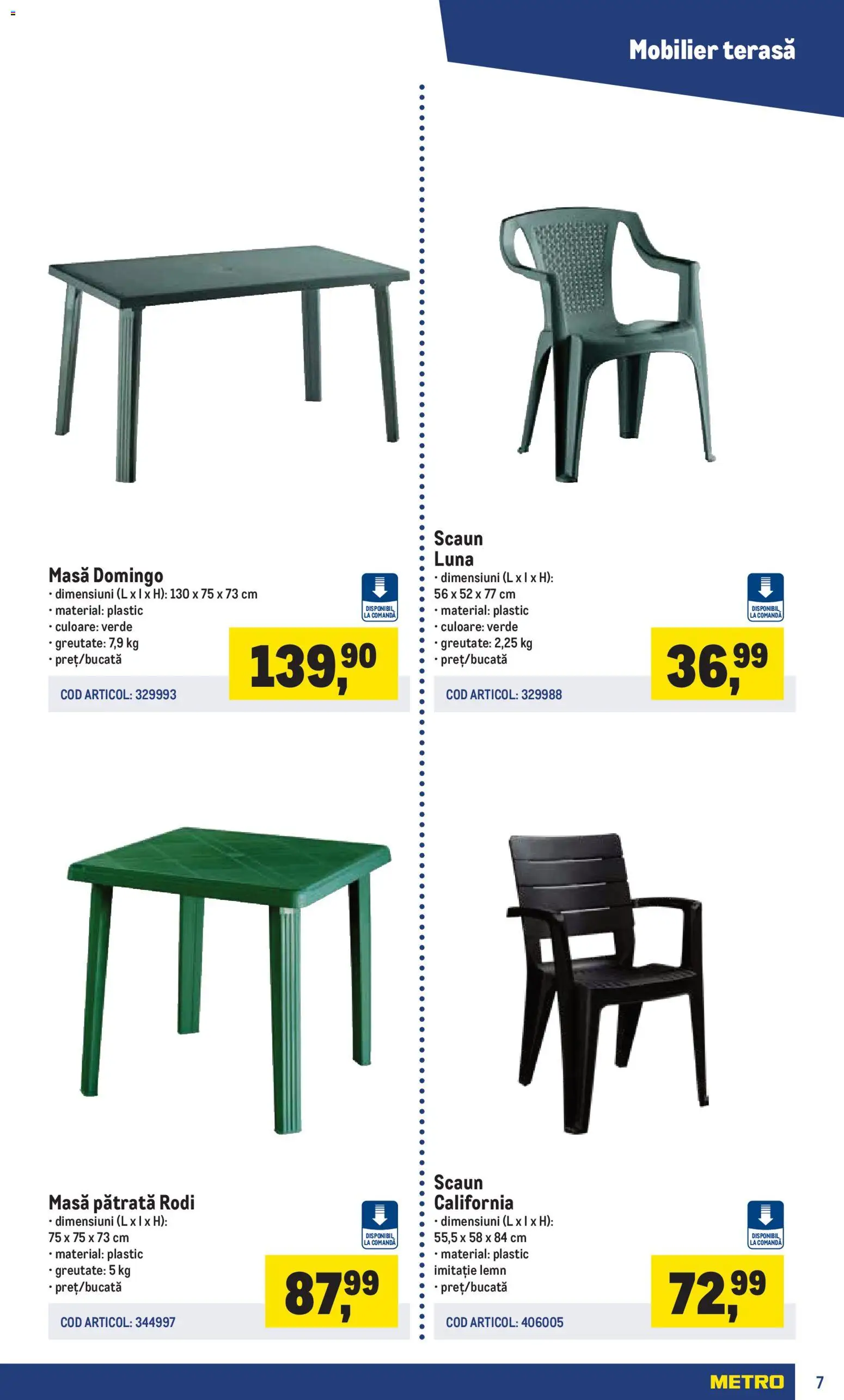 Catalog METRO 16 Martie - 29 Iunie 2026 | Pagina 7 | Produse: Masă, Scaun