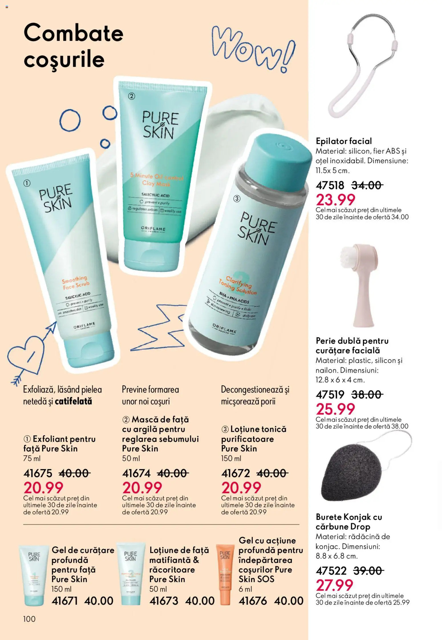 Catalog Oriflame 15 Aprilie - 4 Mai 2026 | Pagina 100 | Produse: Loțiune tonică, Exfoliant, Scrub, Perie