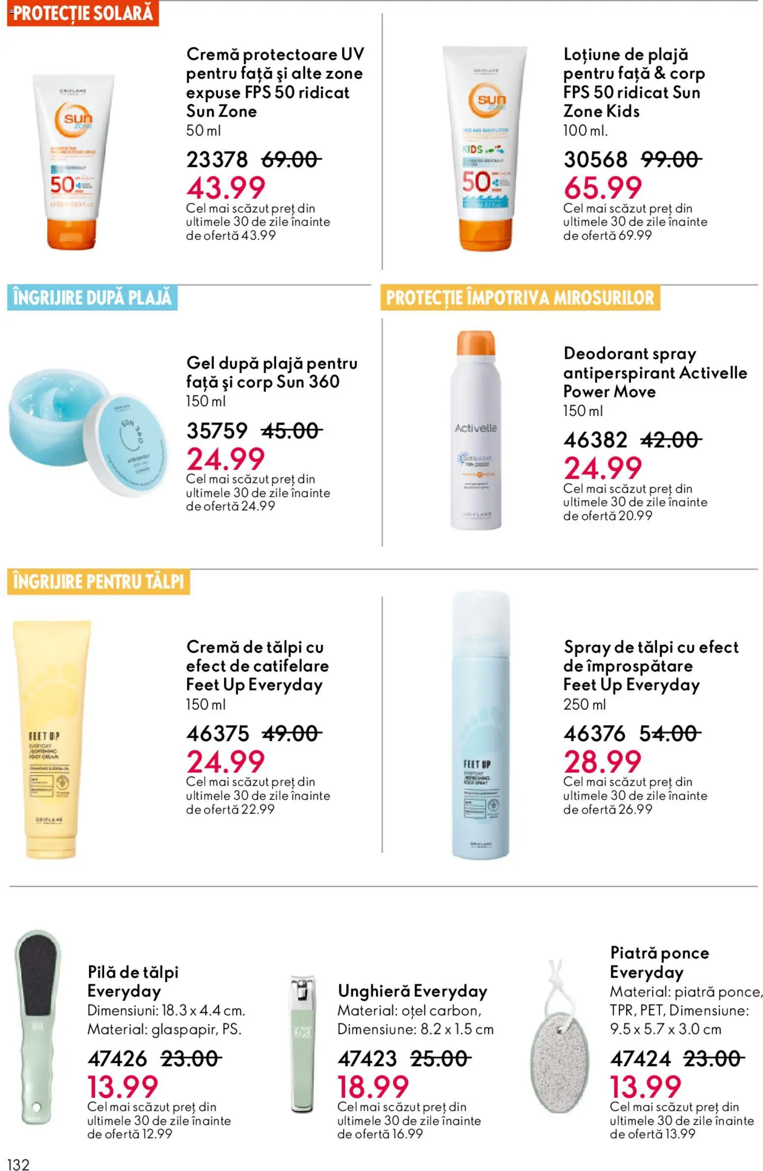Catalog Oriflame 15 Aprilie - 4 Mai 2026 | Pagina 132 | Produse: Pilă de tălpi, Cremă, Deodorant, Antiperspirant
