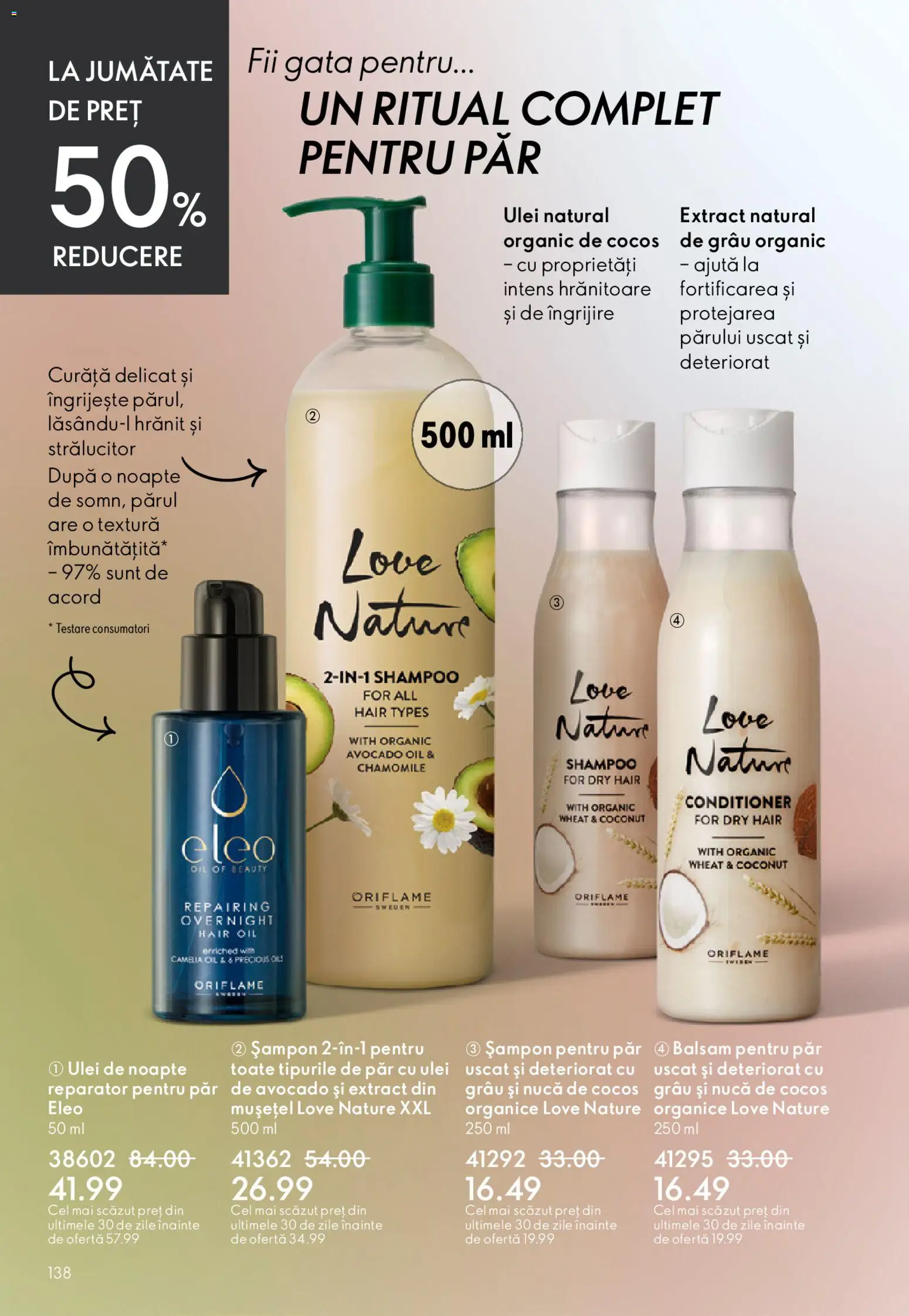 Catalog Oriflame 15 Aprilie - 4 Mai 2026 | Pagina 138 | Produse: Șampon, Balsam, Ulei, Avocado