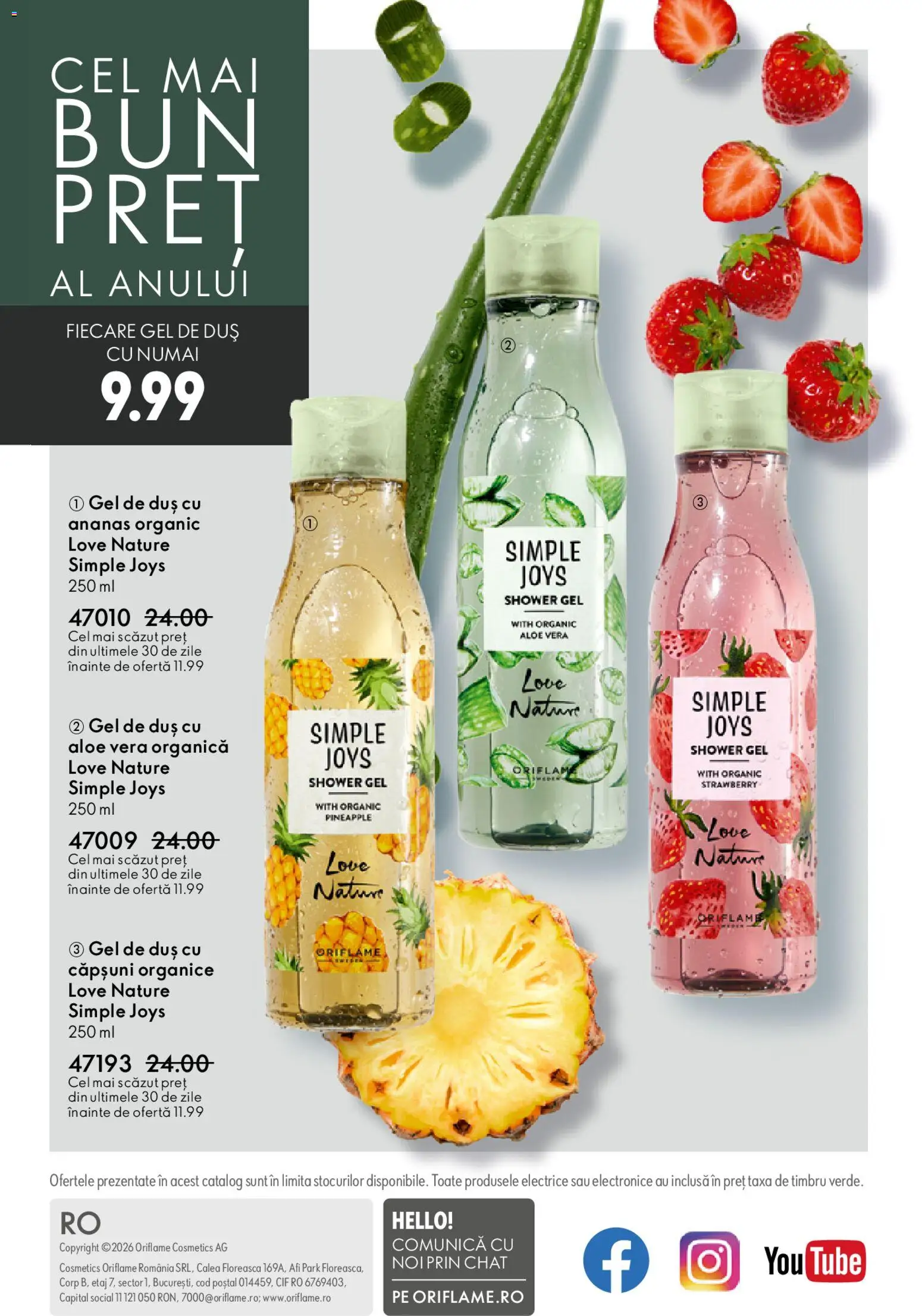 Catalog Oriflame 15 Aprilie - 4 Mai 2026 | Pagina 148 | Produse: Aloe vera, Gel de duș, Ananas, Căpșuni