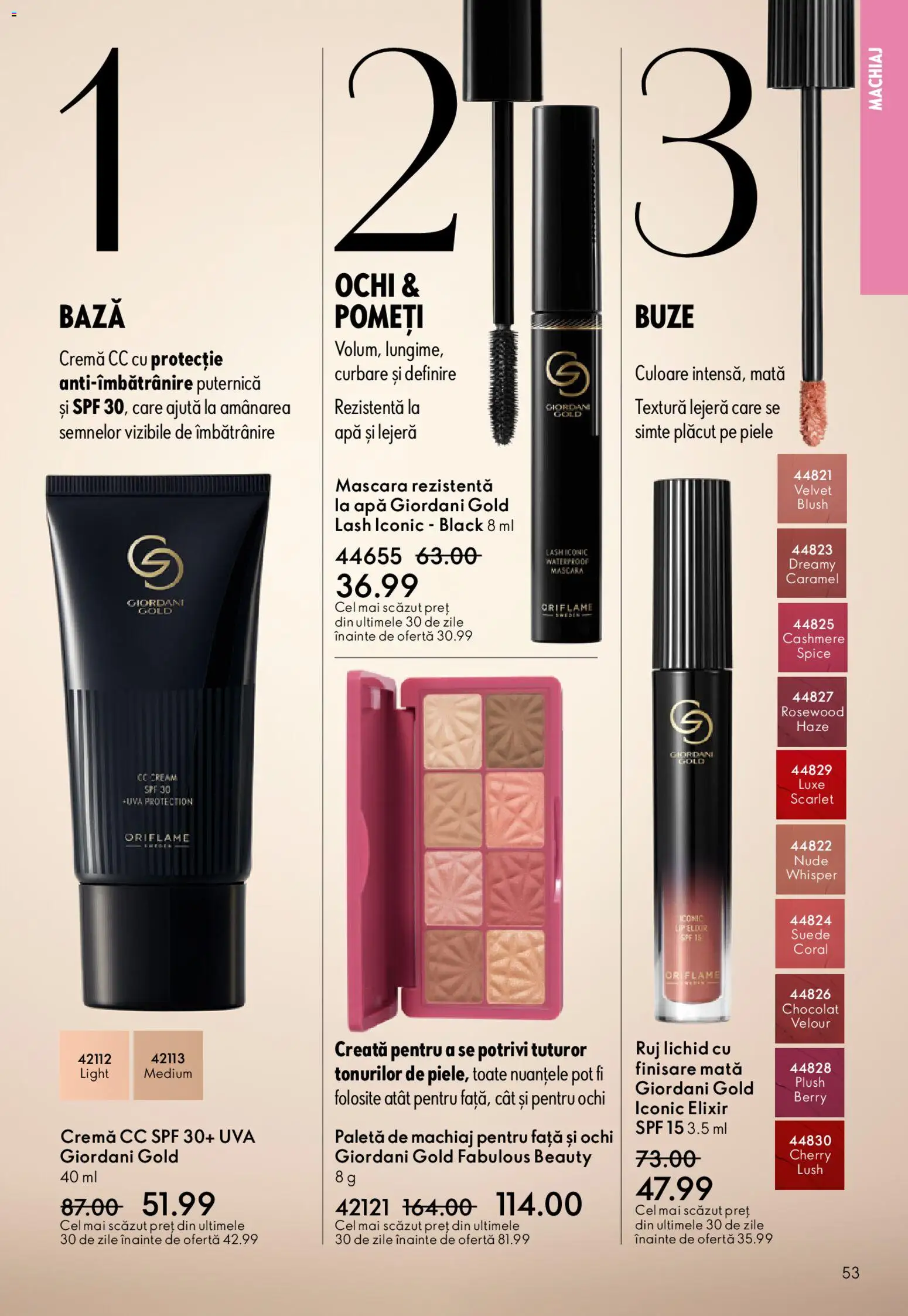 Catalog Oriflame 15 Aprilie - 4 Mai 2026 | Pagina 53 | Produse: Machiaj, Blush, Ruj, Apă