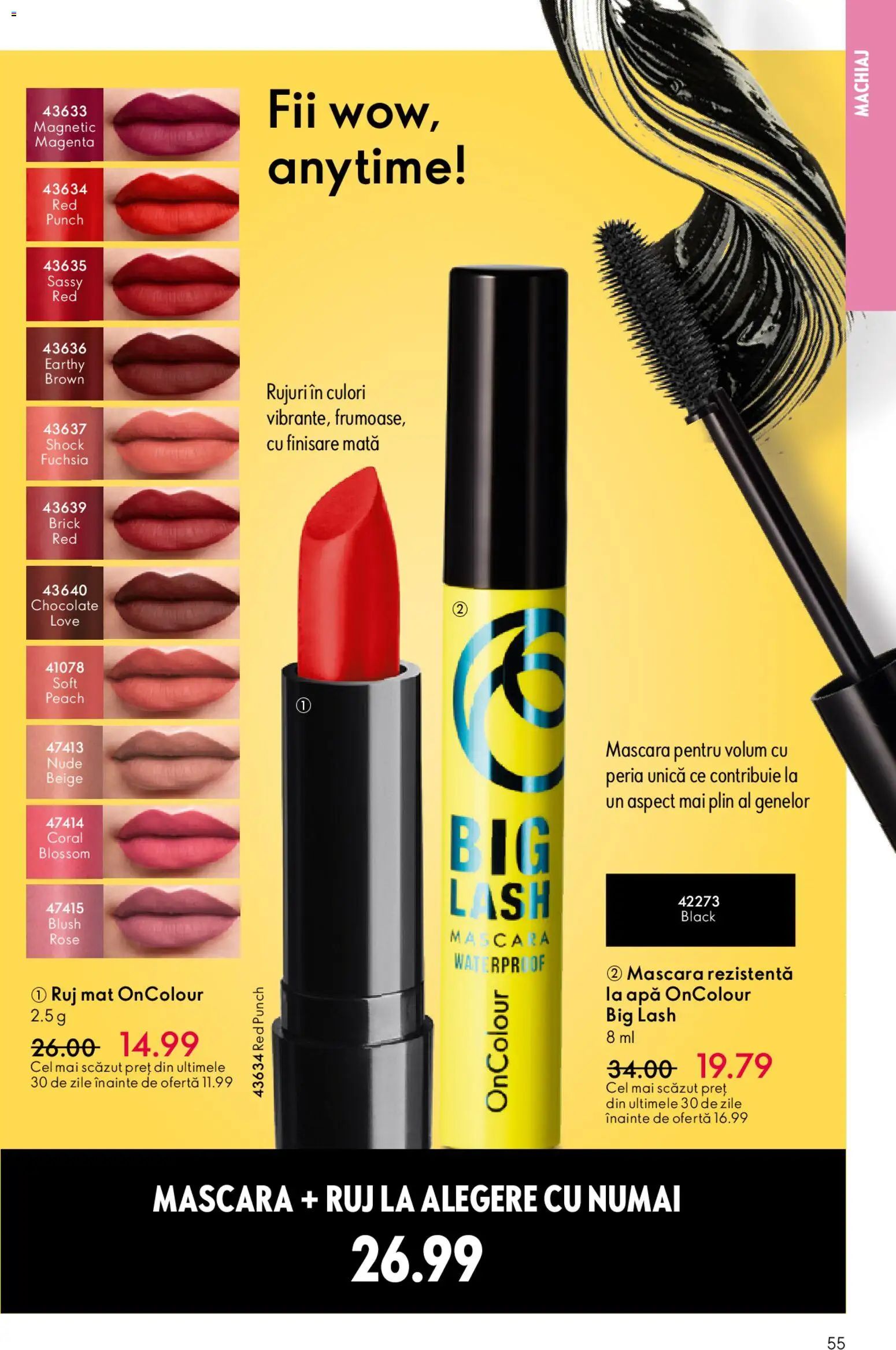 Catalog Oriflame 15 Aprilie - 4 Mai 2026 | Pagina 55 | Produse: Machiaj, Blush, Mascara, Ruj