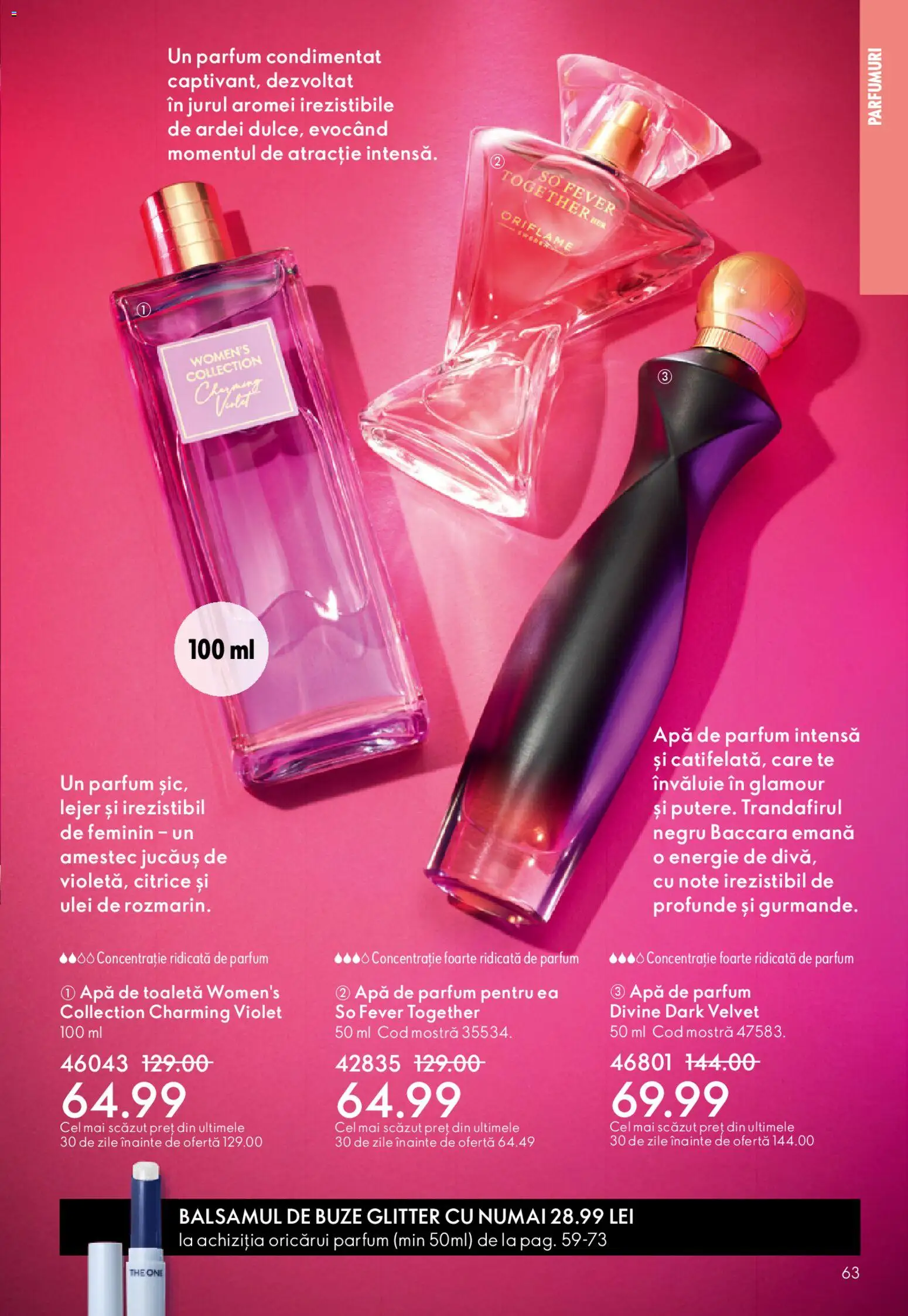 Catalog Oriflame 15 Aprilie - 4 Mai 2026 | Pagina 63 | Produse: Apă de parfum, Parfum, Apă de toaletă, Ulei