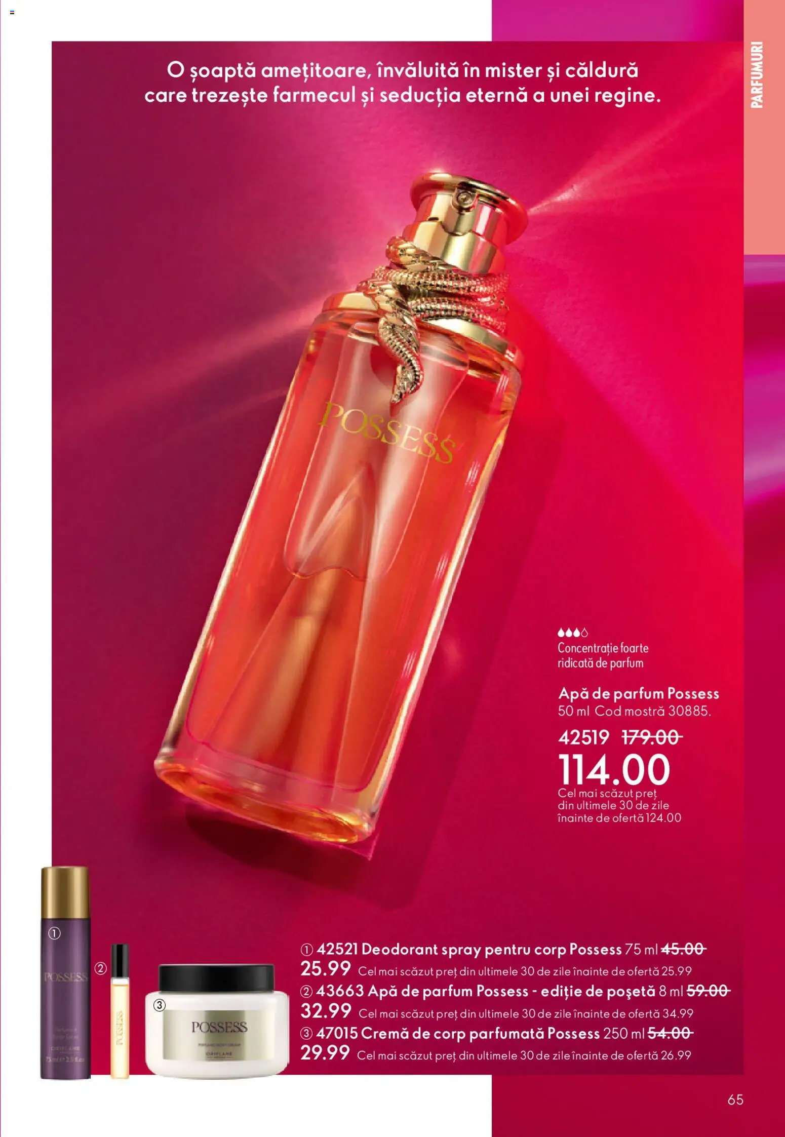 Catalog Oriflame 15 Aprilie - 4 Mai 2026 | Pagina 65 | Produse: Apă de parfum, Cremă, Cremă de corp, Deodorant