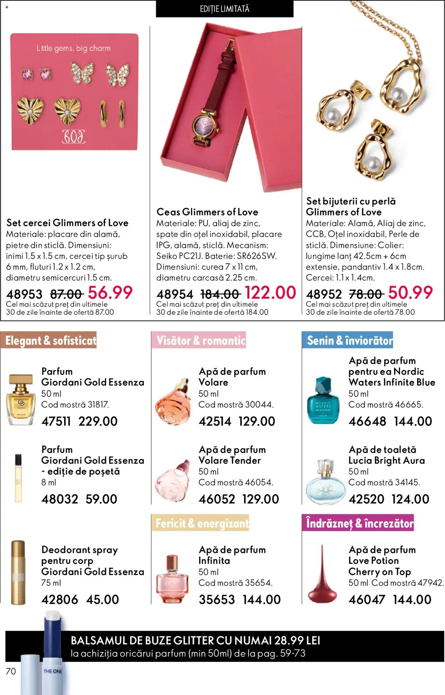 Catalog Oriflame 15 Aprilie - 4 Mai 2026 | Pagina 70 | Produse: Cercei, Top, Baterie, Apă de toaletă