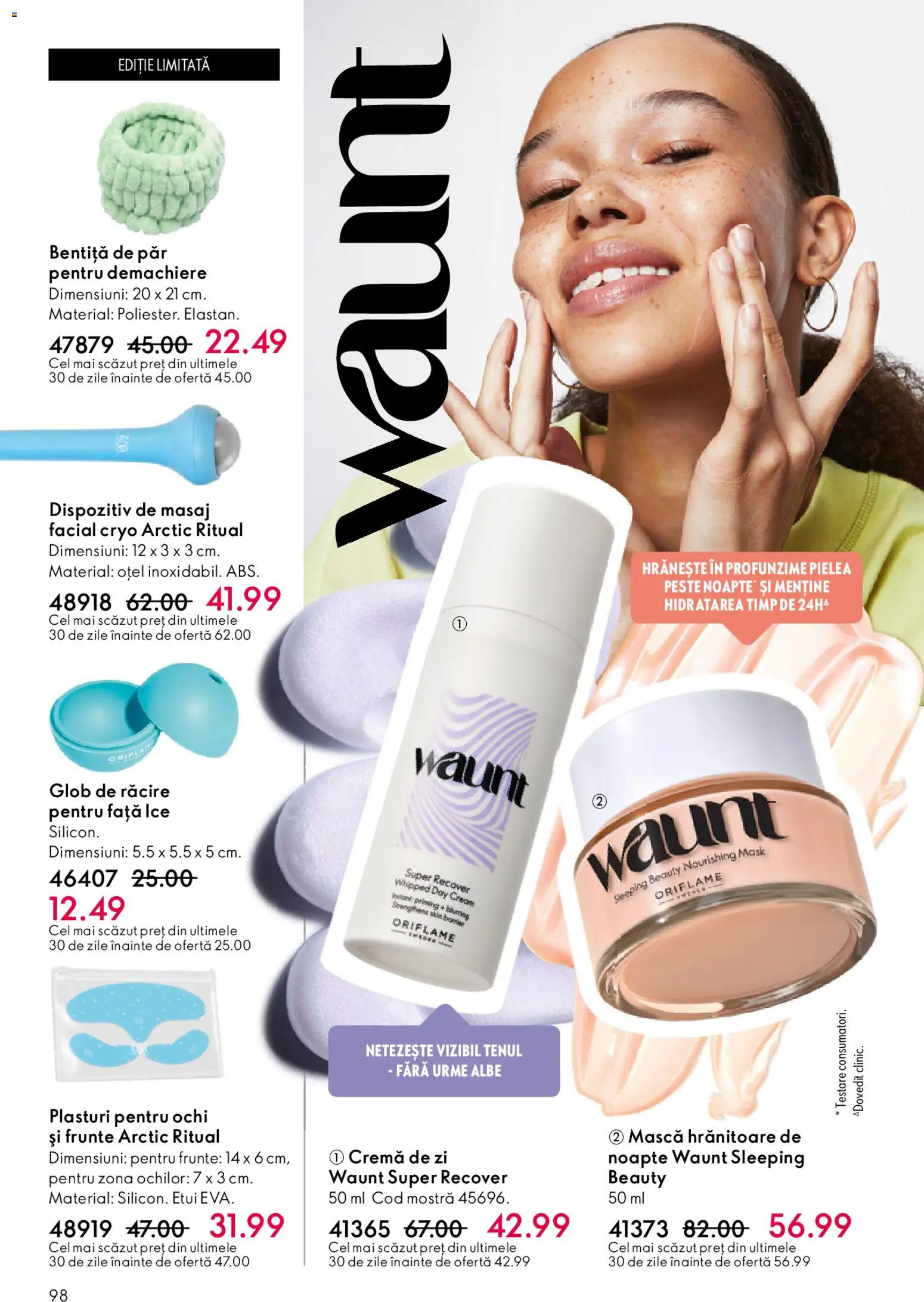 Catalog Oriflame 15 Aprilie - 4 Mai 2026 | Pagina 98 | Produse: Plasturi, Bentiță de păr, Cremă de zi, Pește