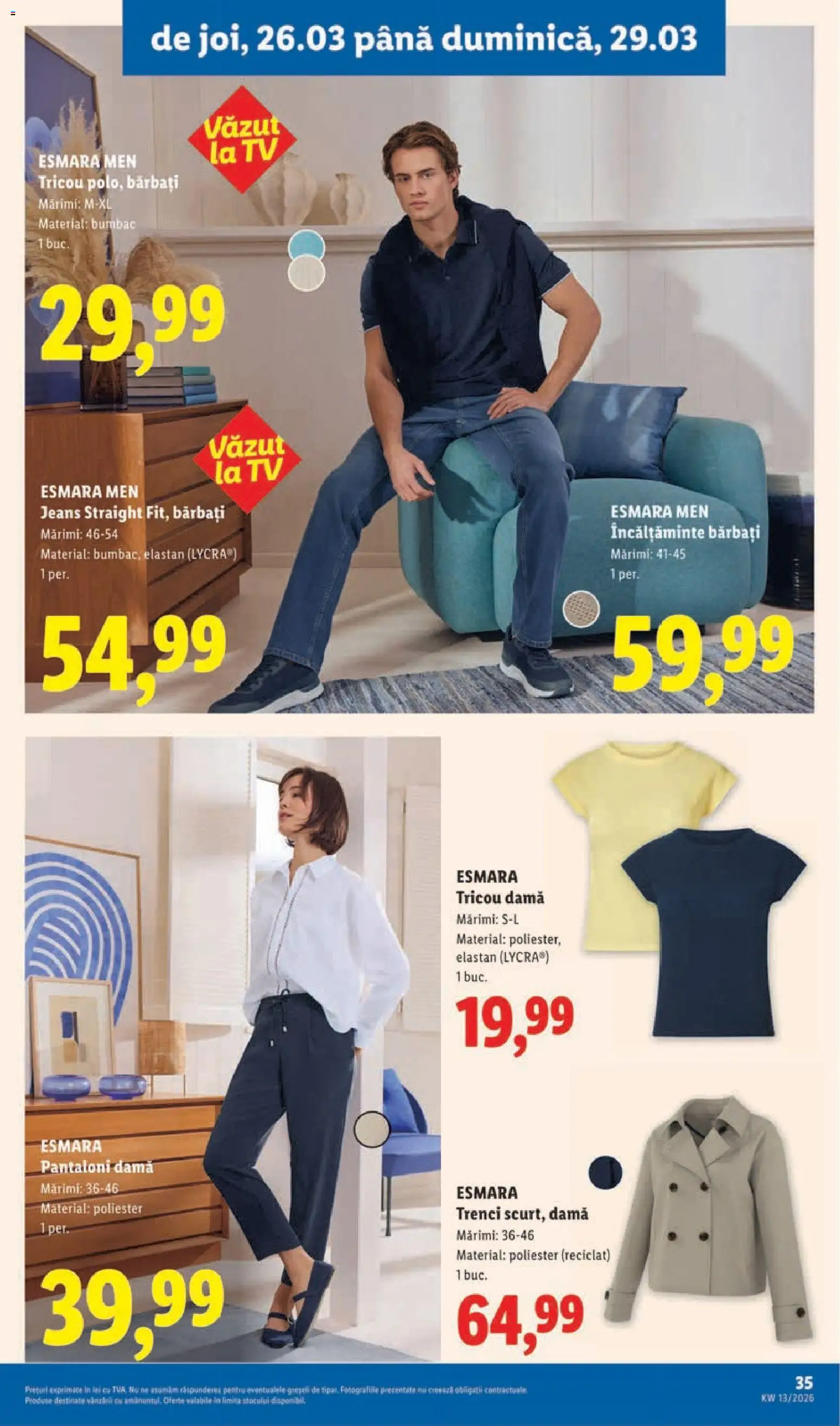 Catalog LIDL 23 - 28 Martie 2026 | Pagina 35 | Produse: Bornoz takımı, Tricou, Pantaloni