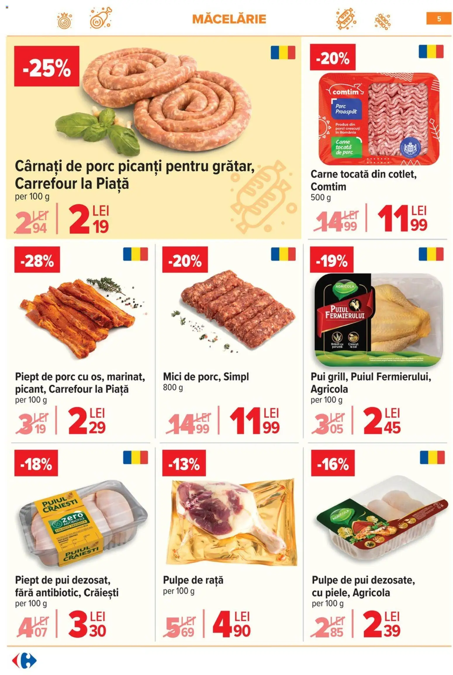 Catalog Carrefour 18 - 23 Martie 2026 | Pagina 10 | Produse: Mici, Rață, Carne tocată, Cârnați