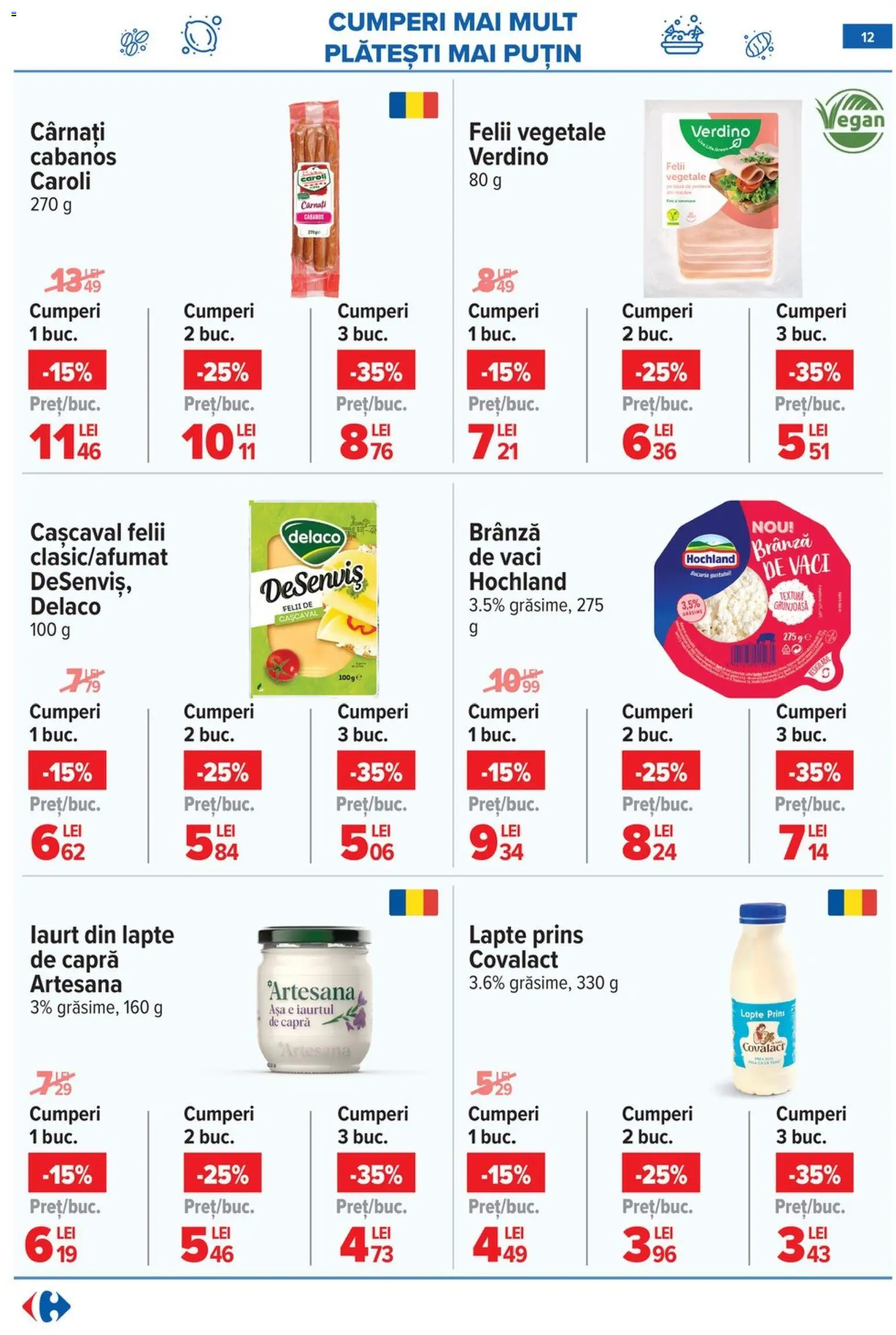 Catalog Carrefour 18 - 23 Martie 2026 | Pagina 18 | Produse: Light Kedi Konservesi, Lapte, Brânză, Cârnați