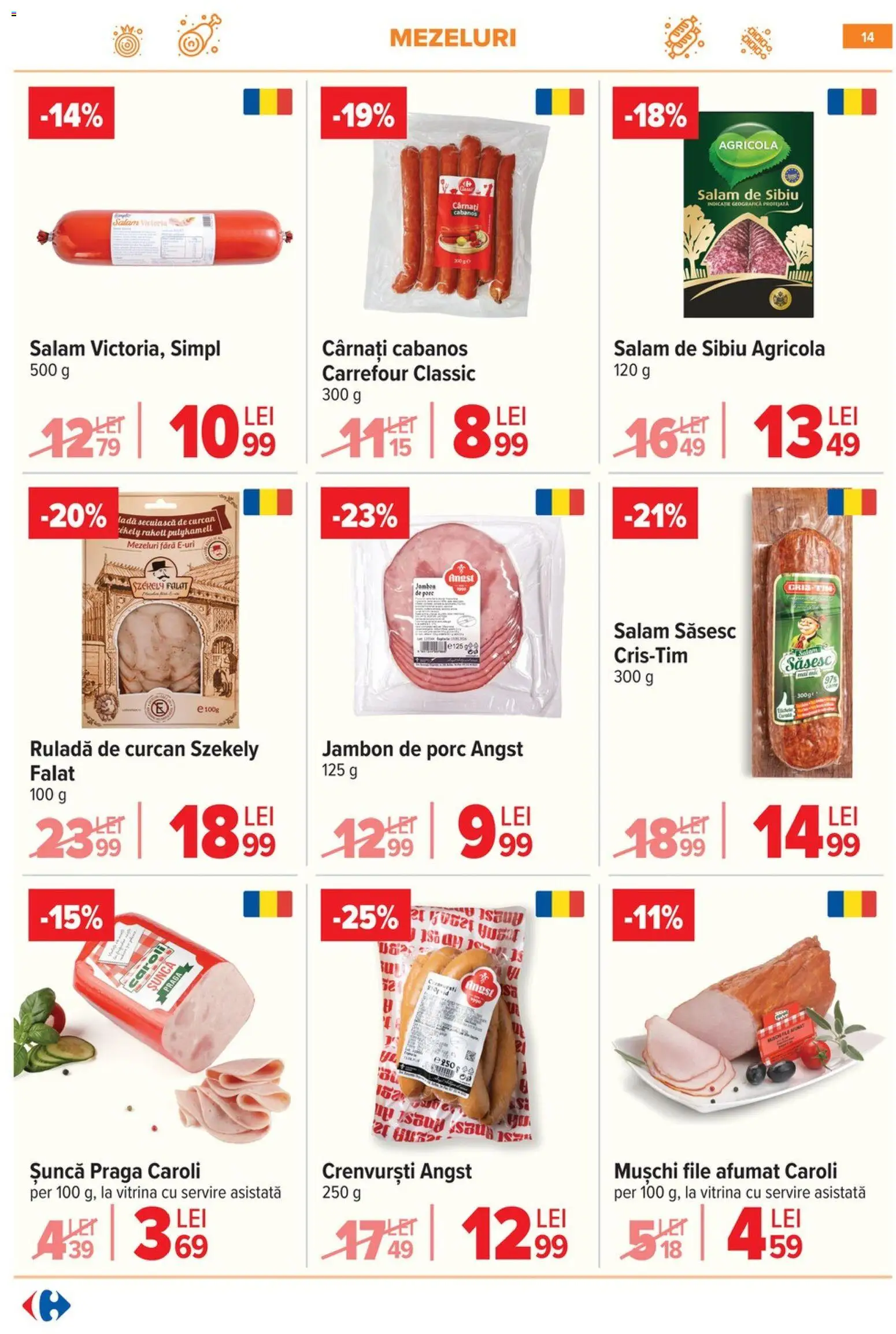 Catalog Carrefour 18 - 23 Martie 2026 | Pagina 20 | Produse: Vitrină, Salam, Șuncă, Cârnați