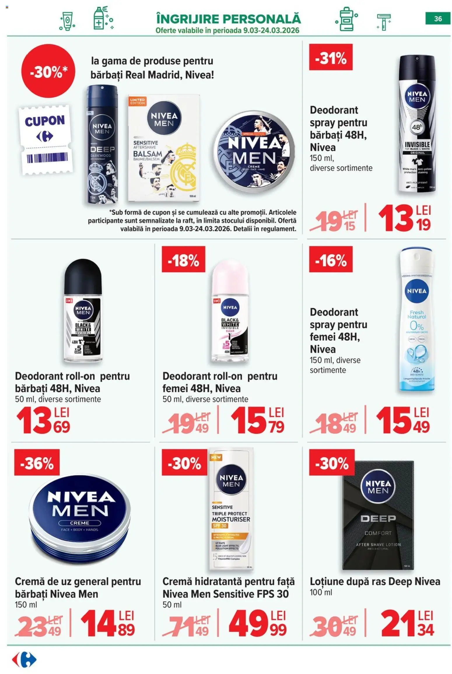 Catalog Carrefour 18 - 23 Martie 2026 | Pagina 43 | Produse: After shave, Loțiune după ras, Deodorant, Antiperspirant