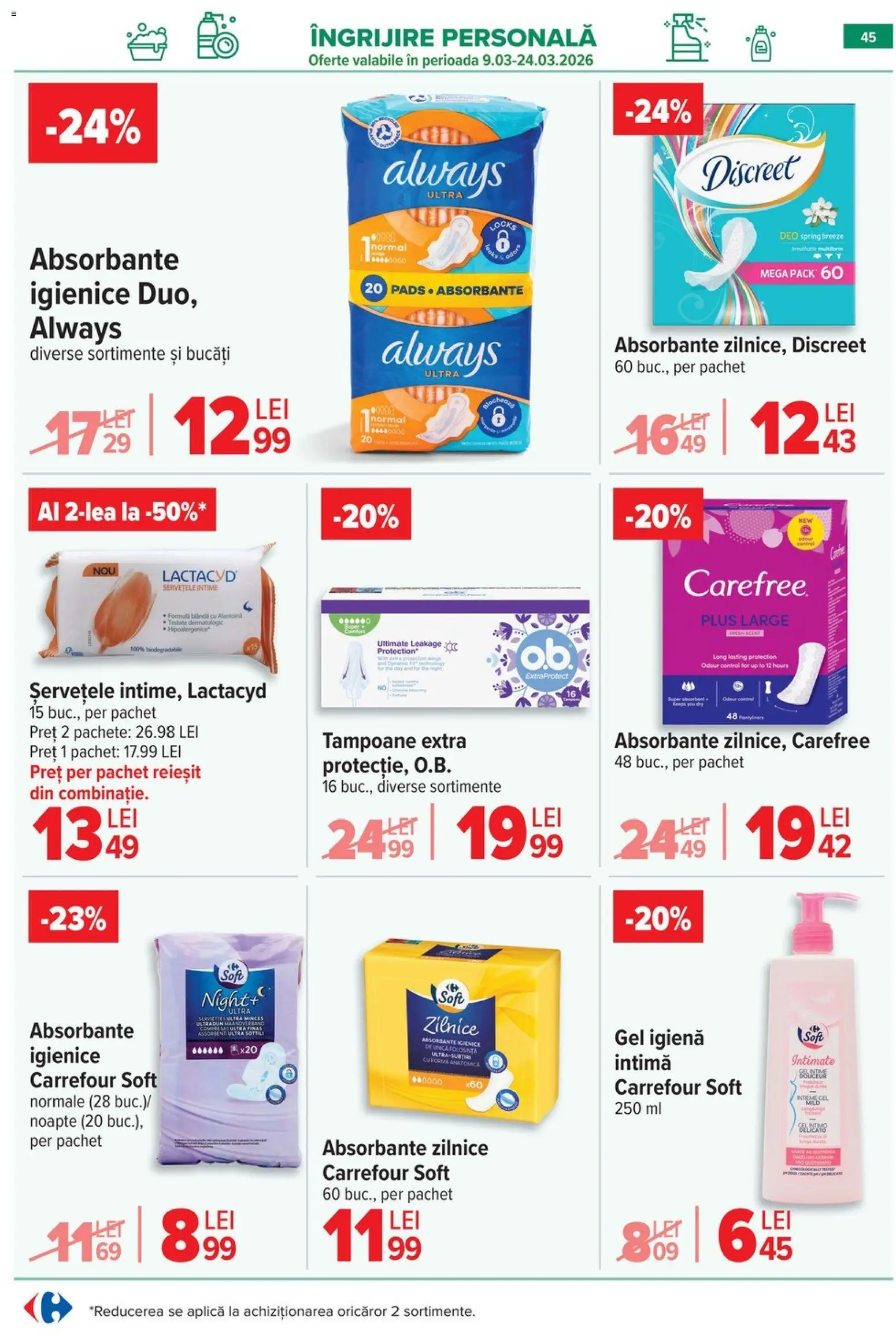 Catalog Carrefour 18 - 23 Martie 2026 | Pagina 51 | Produse: Absorbante, Tampoane