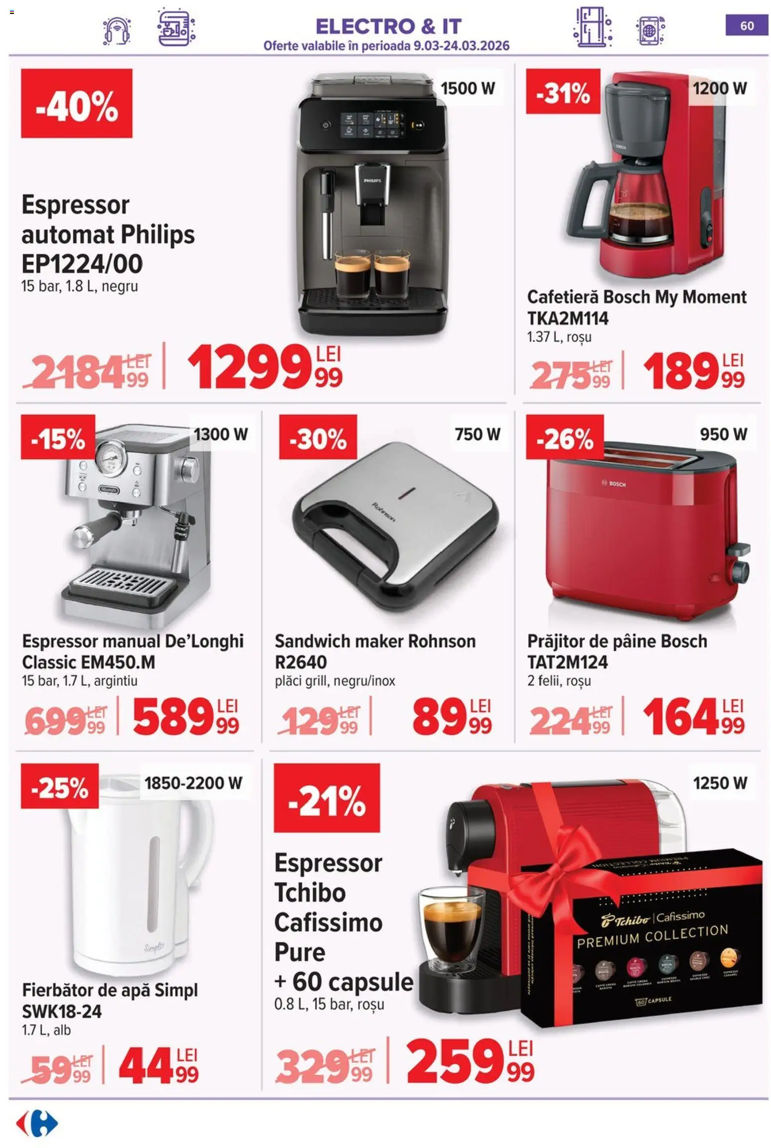 Catalog Carrefour 18 - 23 Martie 2026 | Pagina 66 | Produse: Espressor, Enginar, Pâine, Apă
