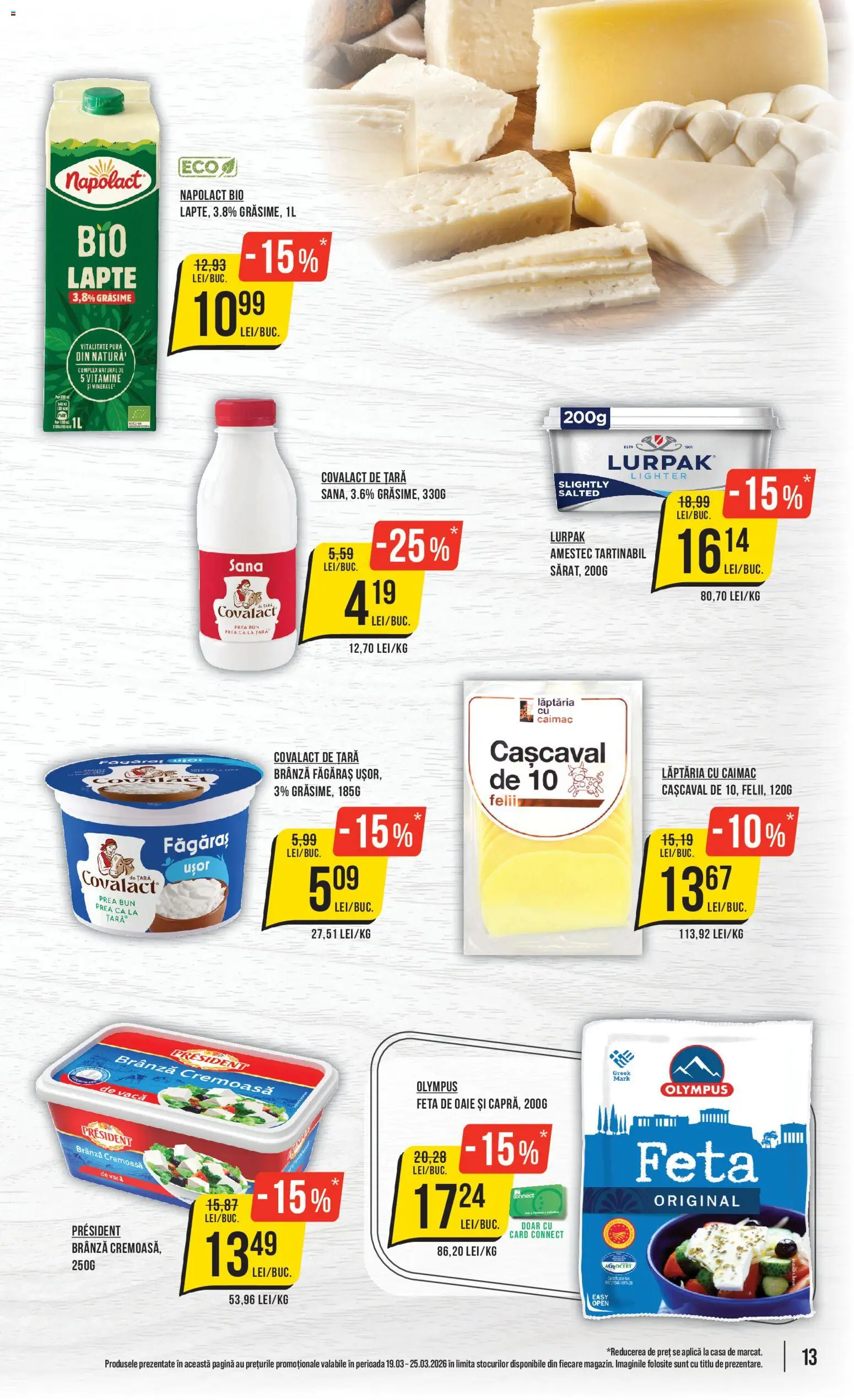 Catalog Mega Image 19 - 24 Martie 2026 | Pagina 13 | Produse: Tırnak makası, Cașcaval, Lapte, Brânză