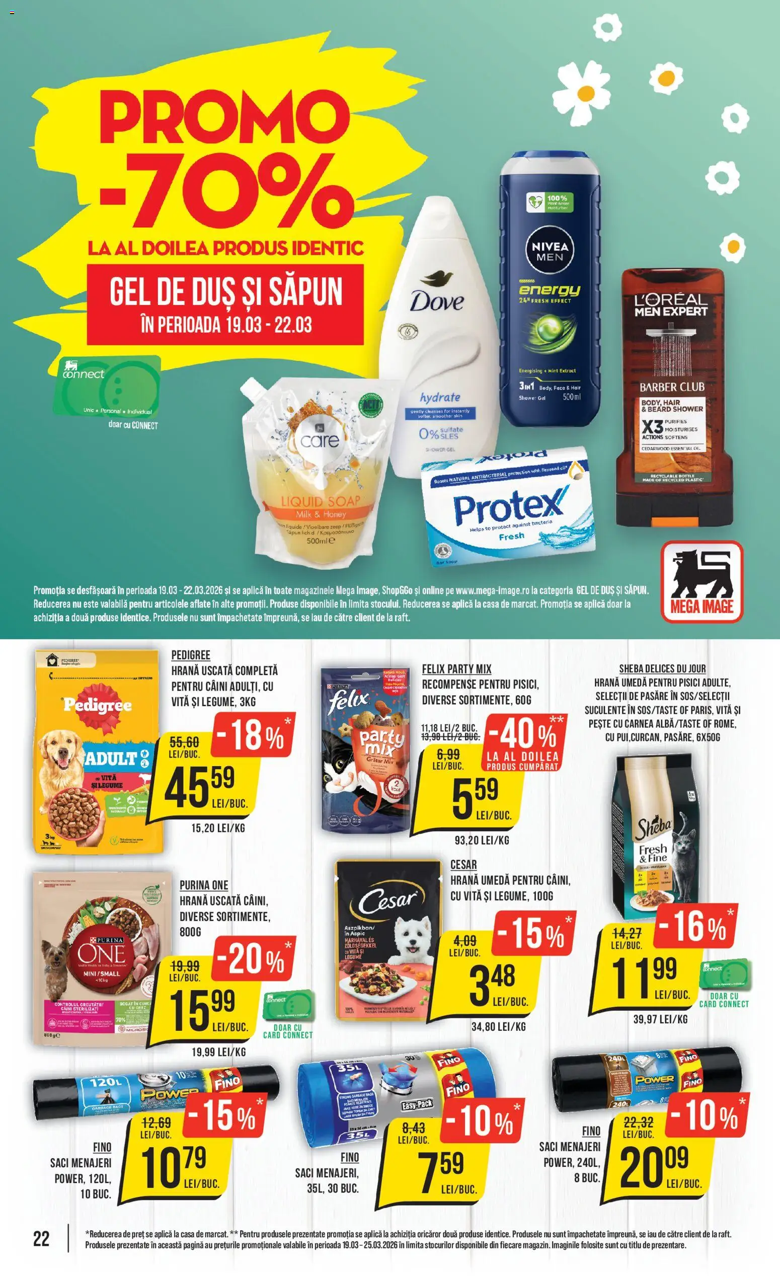 Catalog Mega Image 19 - 24 Martie 2026 | Pagina 22 | Produse: Duș, Gel de duș, Orez, Pește